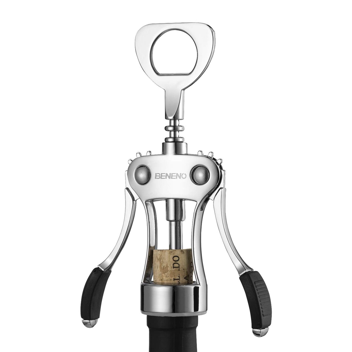 Wine Opener, BENENO Zinc Alloy Premium Wine Bottle Opener Wing Corkscrew with Multifunctional Corks and Caps Bottle Opener, Upgrade ๐ All In One Marketplace Canada