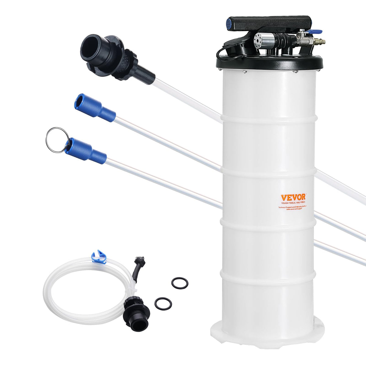 VEVOR Fluid Extractor, 1.74 Gallons (6.5 Liters), Pneumatic/Manual Oil Changer Vacuum Fluid Extractor with Dipstick and Suction Hose, Oil Extractor Change Pump for Automotive Fluids Vacuum Evacuation ๐ All In One Marketplace Canada