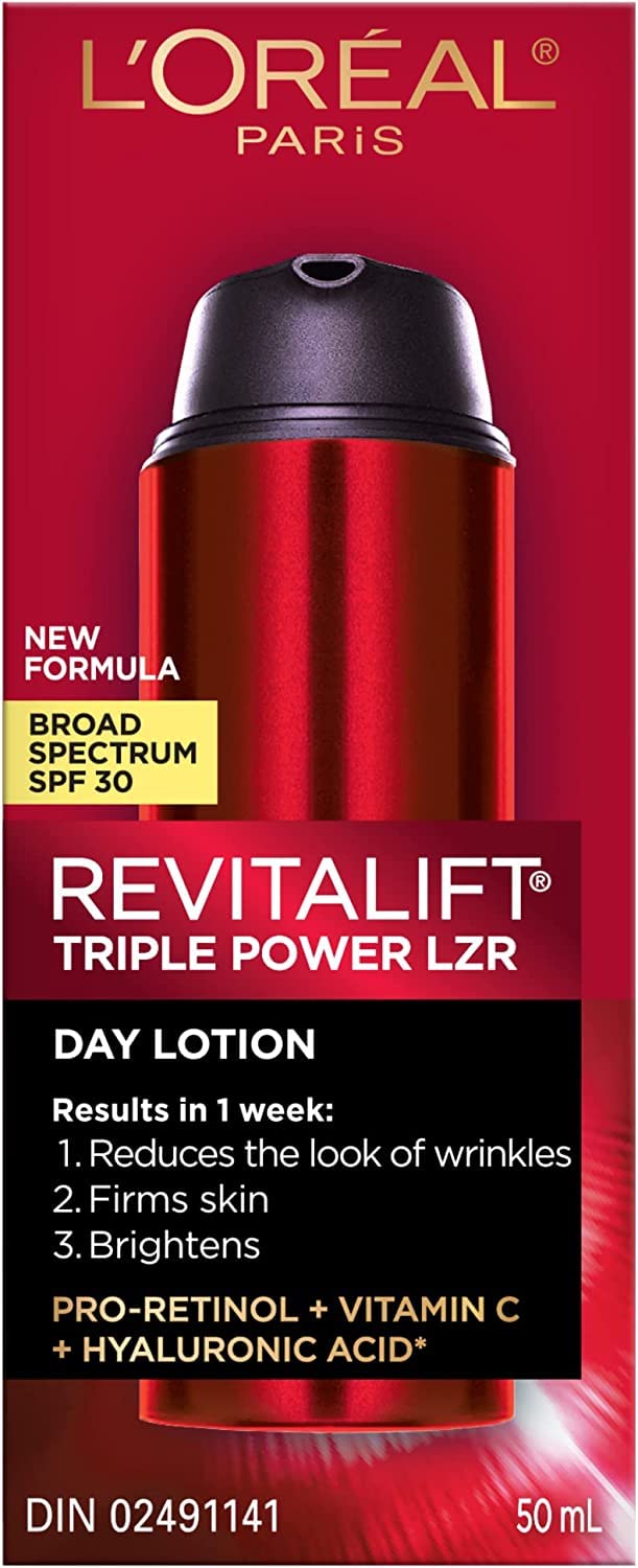 L'Oreal Paris Anti-Aging Day Lotion Spf 30 With Pro-retinol, Vitamin C + Hyaluronic Acid | Revitalift Triple Power Lzr, 50 Milliliters ๐ All In One Marketplace Canada