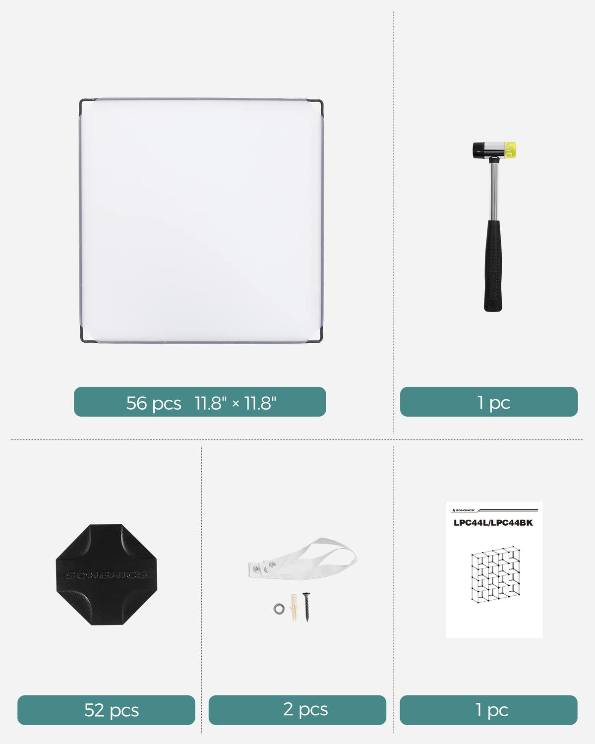 SONGMICS Cube Storage Organizer, 16 Cube Closet Organizers 48.4 x 12.2 x 48.4 Inches, White ULPC44L π All In One Marketplace Canada