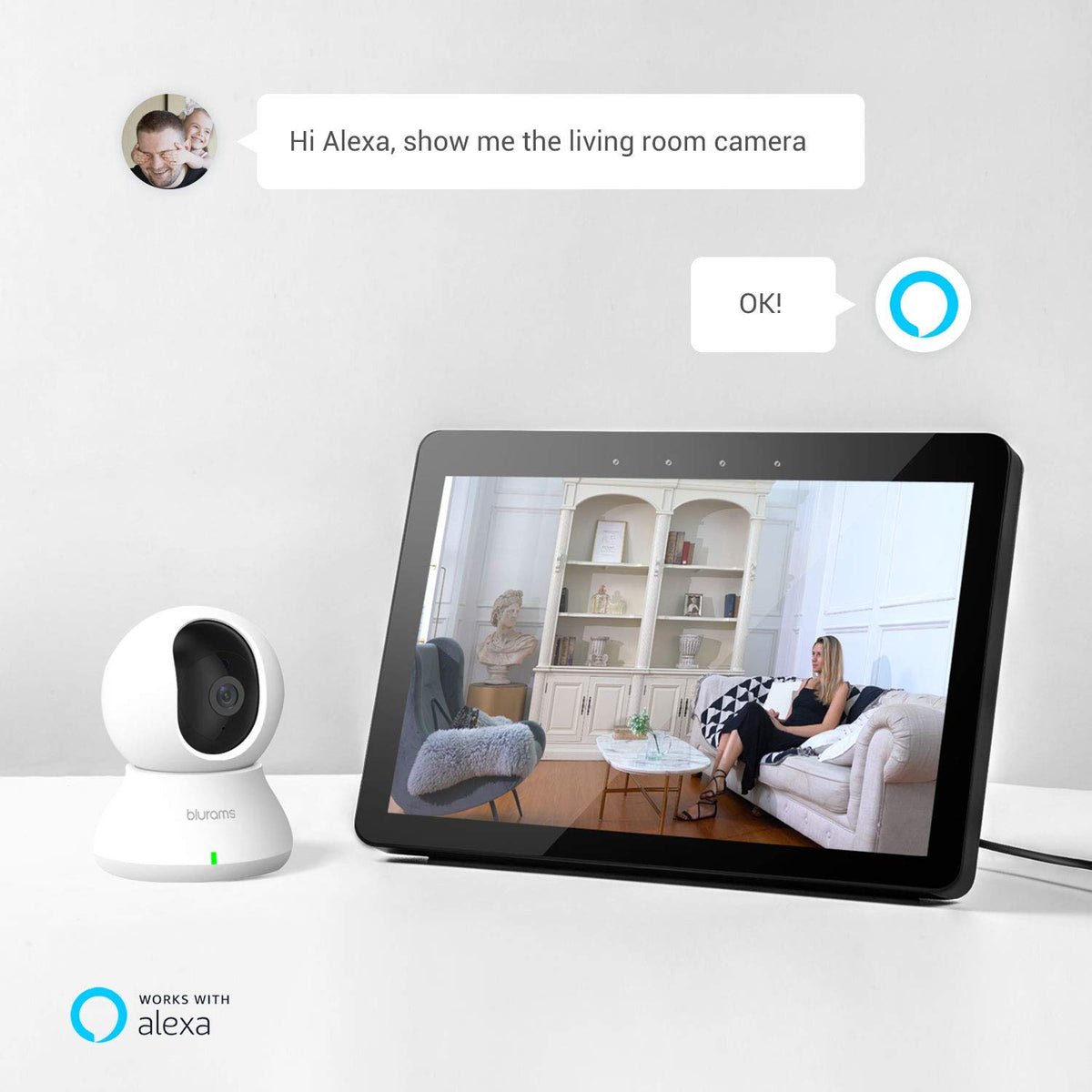 blurams Security Camera, 2K Indoor Camera 360-degree Pet Camera for Home Security w/ Motion Tracking, Phone App, 2-Way Audio, IR Night Vision, Siren, Works with Alexa & Google Assistant,White 🍁 All In One Marketplace Canada