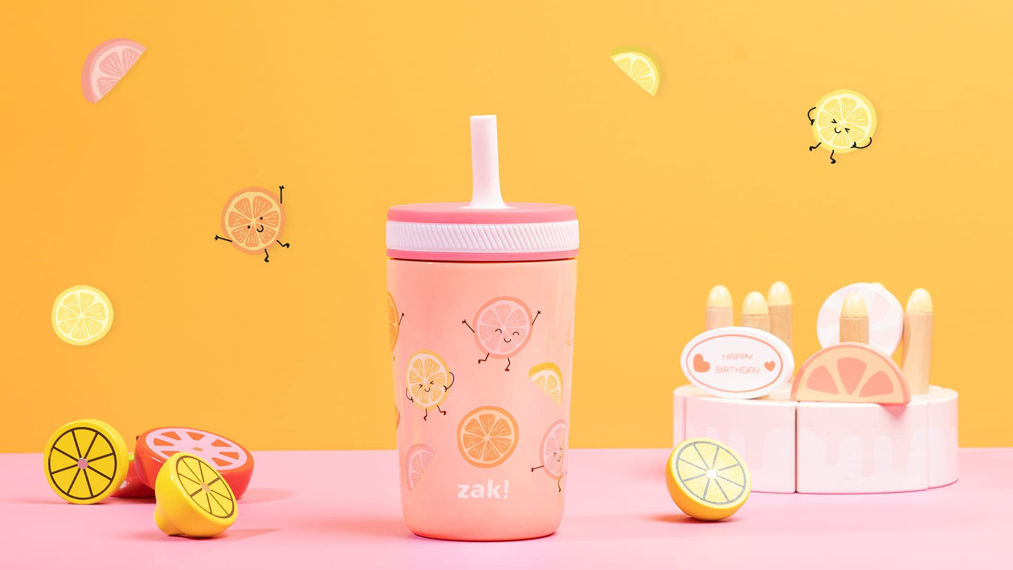 Zak Designs Happy Fruit Kelso 12oz Stainless Steel Leak-Proof Toddler Cup ๐ All In One Marketplace Canada