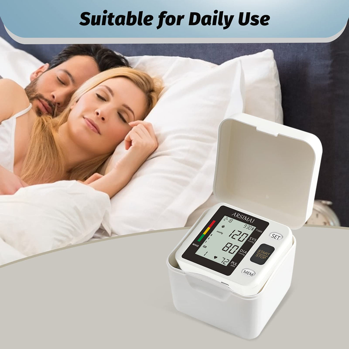 Blood Pressure Monitor - Wrist Accurate Automatic High Blood Pressure Monitors Portable LCD Screen with Storage Case and Adjustable Cuff Powered by Battery -Black ๐ All In One Marketplace Canada