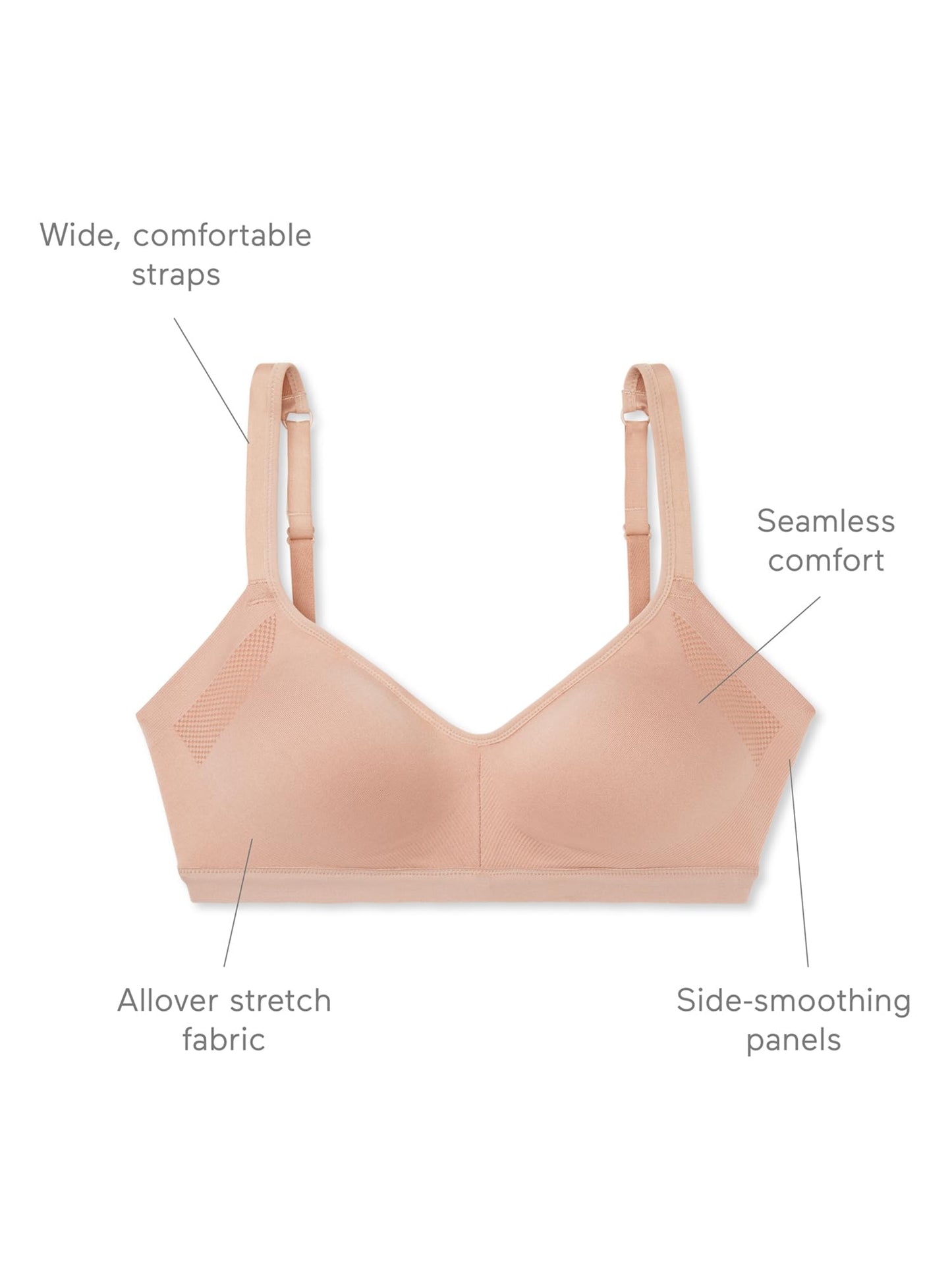 Warners Women's Blissful Benefits Underarm-Smoothing with Seamless Stretch Wireless Lightly Lined Comfort Bra Rm3911w, Toasted Almond, Large ๐ All In One Marketplace Canada