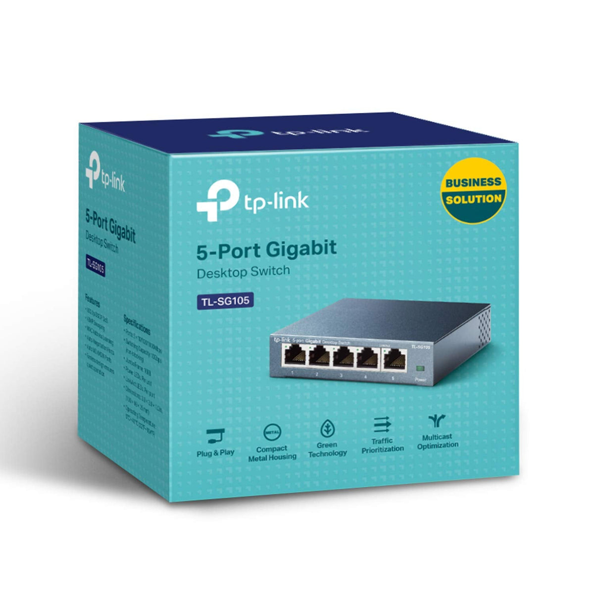 TP-Link TL-SG105 5 Port Gigabit Unmanaged Ethernet Network Switch, Ethernet Splitter, Plug and Play, Fanless Metal Design, Shielded Ports, Traffic Optimization, Limited Lifetime Protection,Black ๐ All In One Marketplace Canada