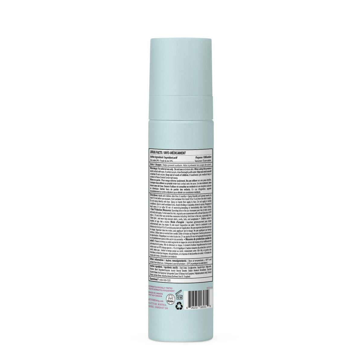 ATTITUDE Baby Mineral Sunscreen Lightweight Lotion SPF 50, Broad Spectrum Zinc Oxide, EWG Verified, Non-Nano, Water-Resistant 80 Minutes, Non-Greasy for Face & Body, Vegan, Unscented, 80 grams ๐ All In One Marketplace Canada