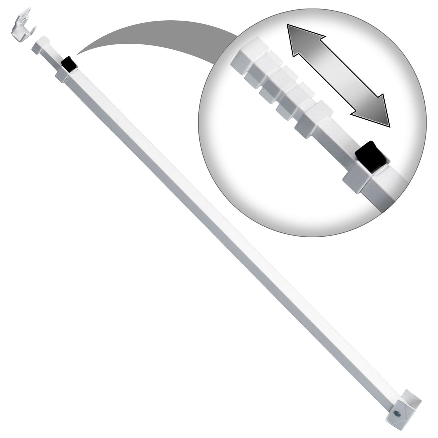 Ideal Security Sliding Patio Door Security Bar with Child-Proof Lock, Extendable, White (25.75-47.5 Inches) ๐ All In One Marketplace Canada