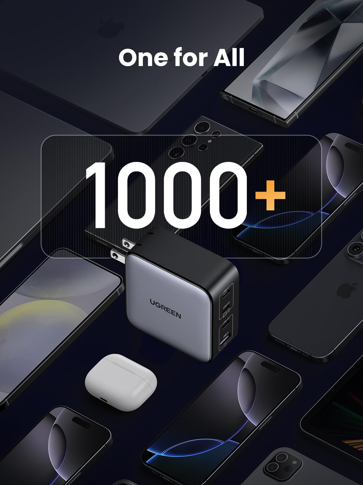 UGREEN Nexode 100W USB C Charger Block, 4-Port GaN Charger Block Fast Charger Compatible for MacBook Pro/Air, iPhone 17 Pro Max/iPhone Air, iPad Pro, Galaxy S26 S25, Pixel, Steam Deck, Black ๐ All In One Marketplace Canada