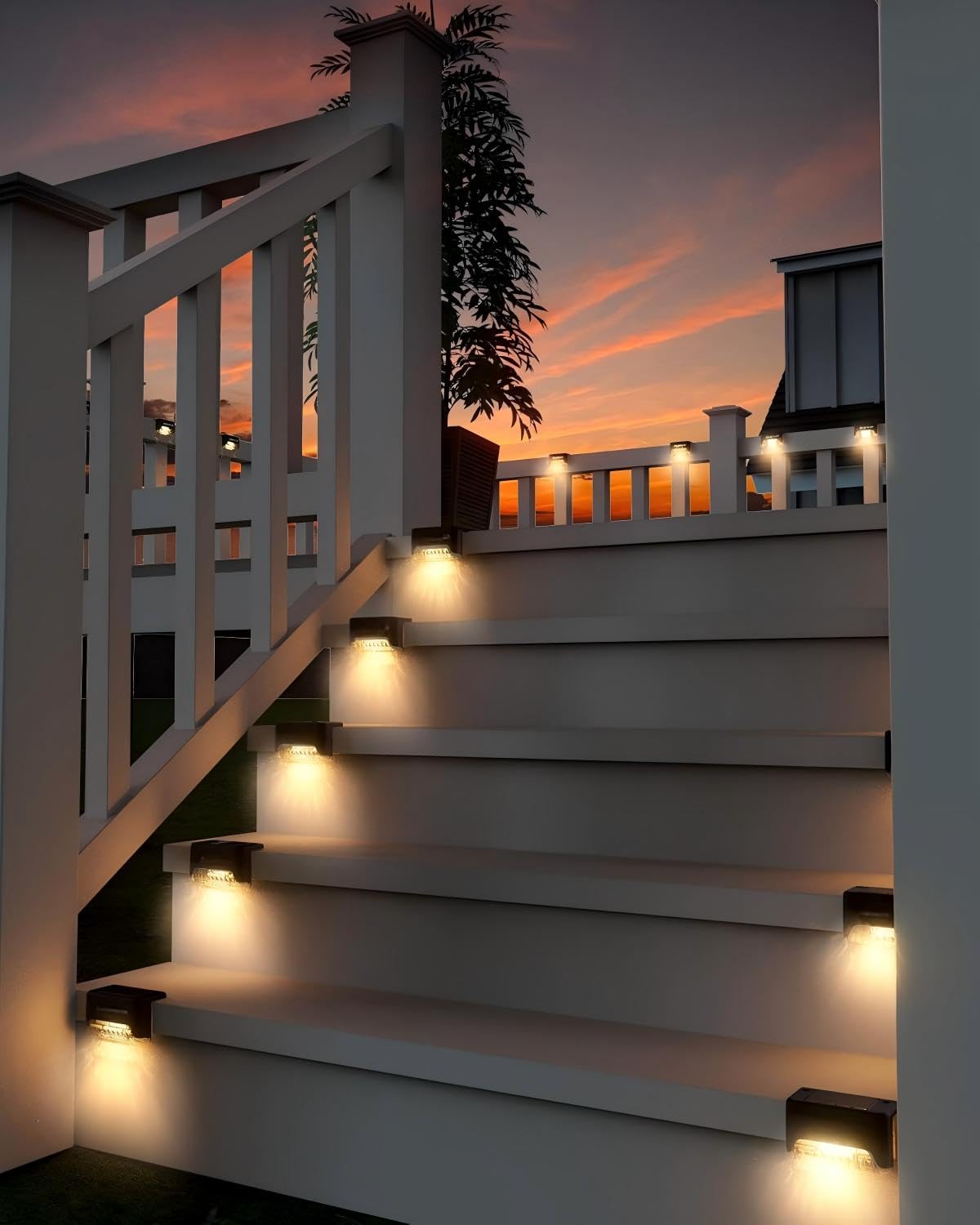 CANASUN Solar Deck Lights 16 Pack Solar Fence Light Solar Powered Outdoor Step Light IP65 Waterproof LED Pathway Light for Deck Fence Railing Garden Patio StairYard (Warm Light) ๐ All In One Marketplace Canada