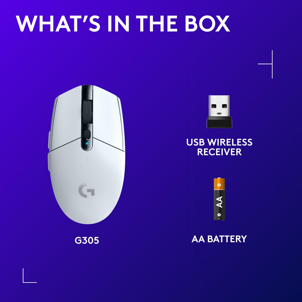 Logitech G305 Lightspeed Wireless Gaming Mouse, Hero Sensor, 12,000 DPI, Lightweight, 6 Programmable Buttons, 250h Battery, On-Board Memory, Compatible with PC, Mac - White ๐ All In One Marketplace Canada
