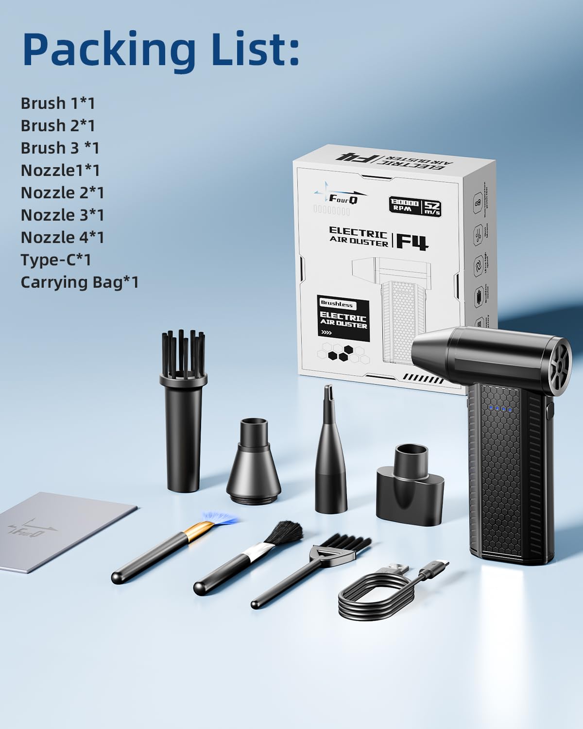 Compressed Air Duster kit-Blower-pc Duster Electric-130000RPM- Replace Compressed air can-Keyboard Clean-car Mini Snow Blowers-Car Dryer air Blower-Jet Fan-No air Canned dusters for Cleaning ๐ All In One Marketplace Canada