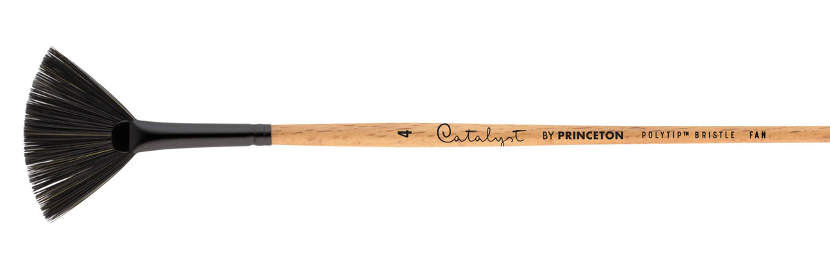 Princeton - Catalyst Polytip Best Flagged Synthetic Bristle - Short Handle - Fan
