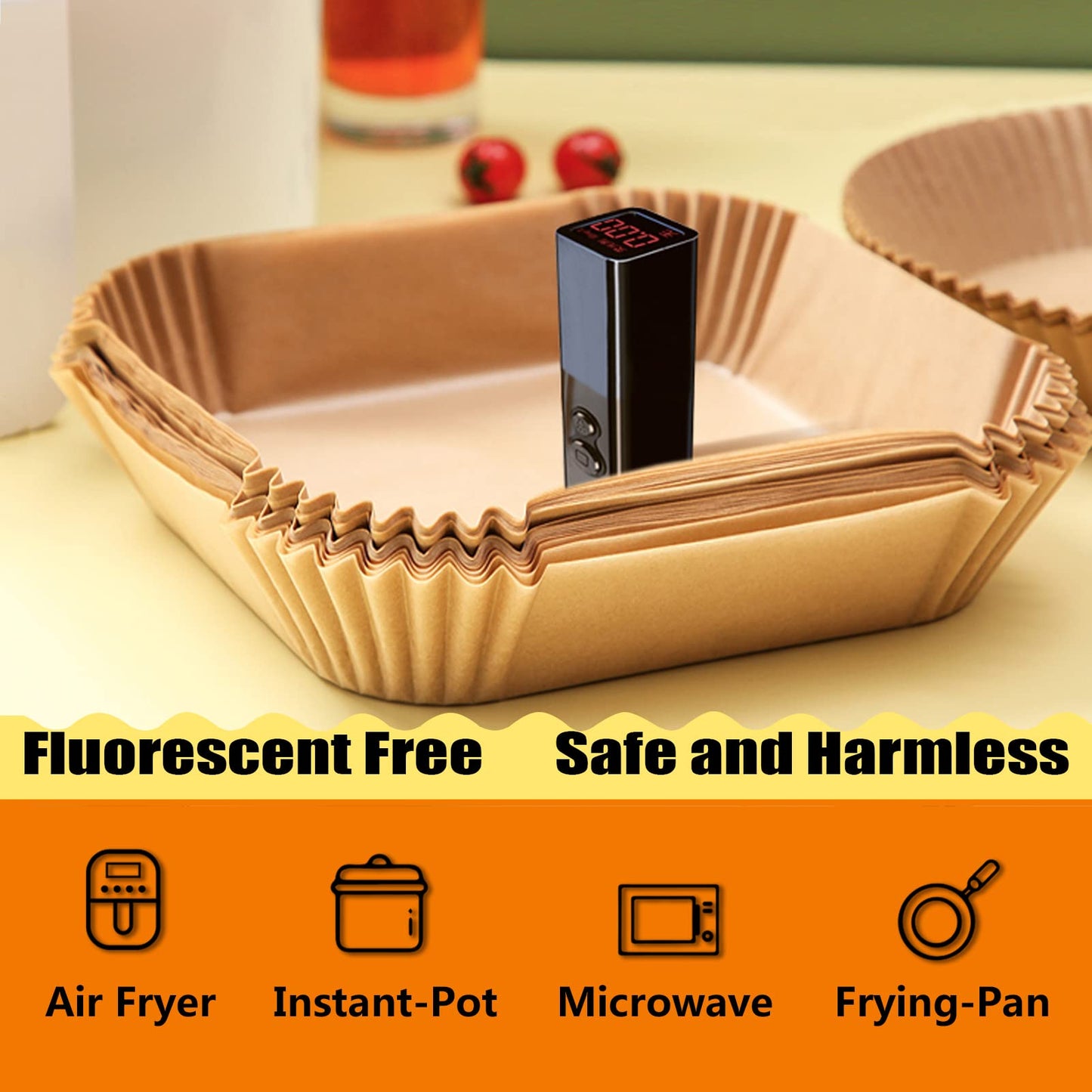 Air Fryer Liners, Airfryer Liners Disposable Square 9 Inch for 5-8QT Basket, Parchment Paper for Air Fryer Non-Stick Air Fryer Paper, Food Grade Air Fryer Parchment Paper Liners for Roasting Microwave 🍁 All In One Marketplace Canada