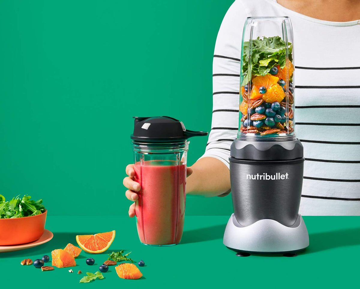 Nutri Bullet NB50100C Pro 1000 Single Serve Blender (1000W) 7-Piece Set, Dark Gray/Light Gray Skirt ๐ All In One Marketplace Canada
