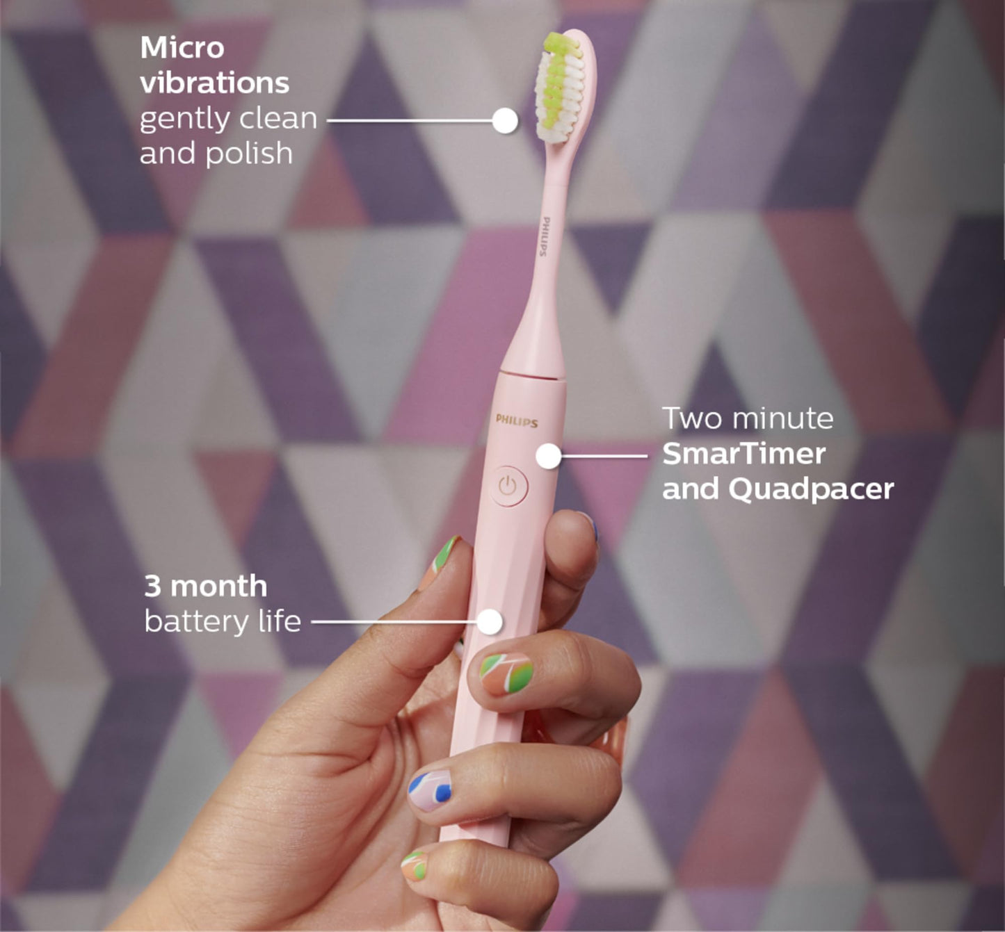 Philips One by Sonicare Battery Electric Toothbrush, Pink, HY1100/06 ๐ All In One Marketplace Canada