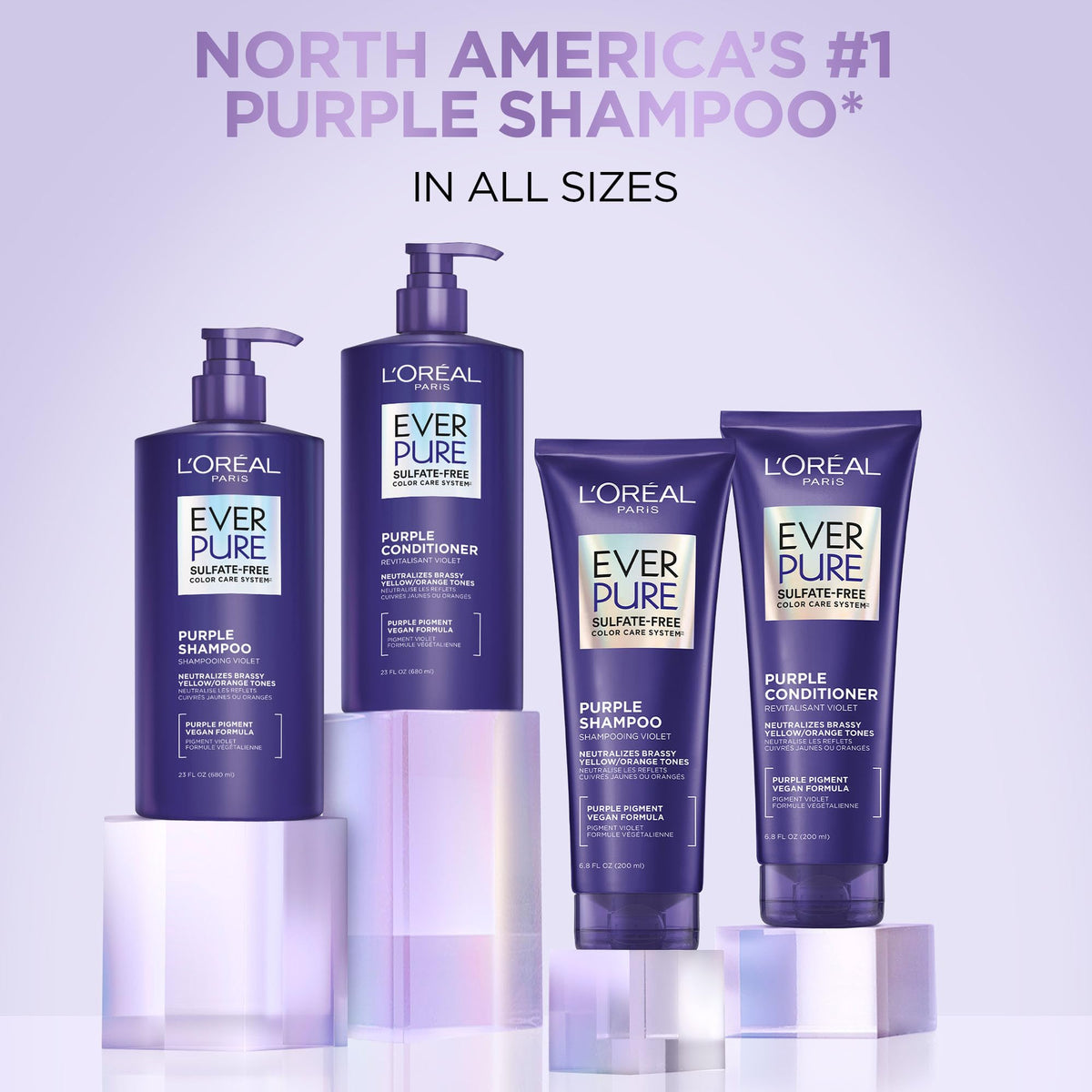 EverPure Sulfate-Free Shampoo, Purple Shampoo for Blonde Hair, Bleached, Brown Highlighted, Silver and Gray Hair, With Purple Pigments, Pack of 1, 680ml ๐ All In One Marketplace Canada