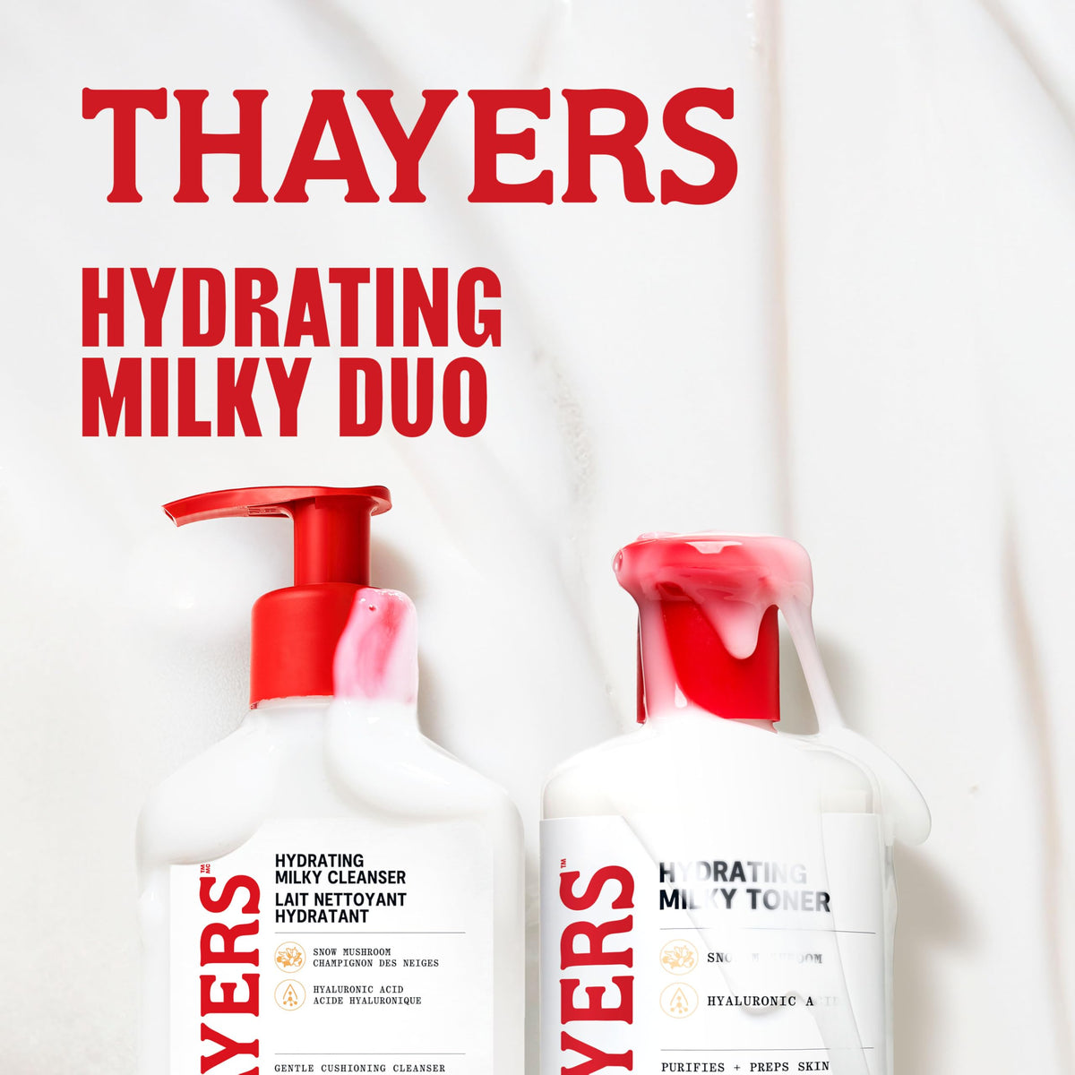 THAYERS Milky Hydrating Face Cleanser with Snow Mushroom and Hyaluronic Acid, Dermatologist Recommended Gentle Facial Wash and Hydrating Skincare for Dry and Sensitive Skin, Paraben Free, 8 FL Oz ๐ All In One Marketplace Canada