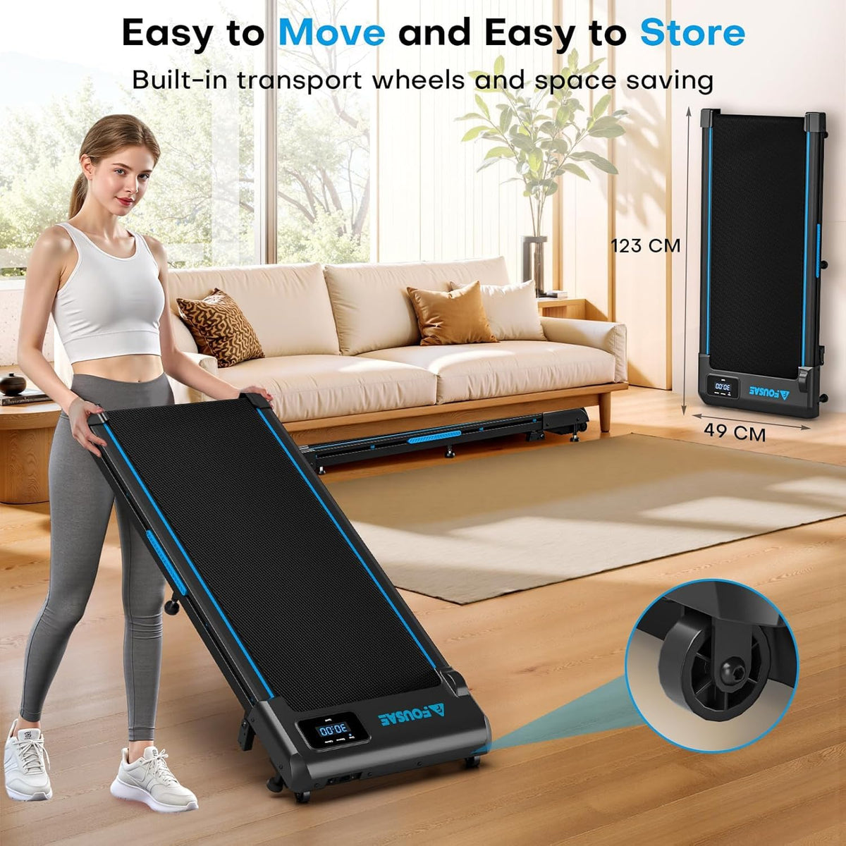 Walking Pad with 9% Incline, FOUSAE 3 in 1 6.2 MPH Treadmill for Home with Double Frame 330 LB Weight Capacity, 2.5 HP Under Desk Walking Pad Treadmill with 12 HIIT Programs, Magnetic Remote Control ๐ All In One Marketplace Canada