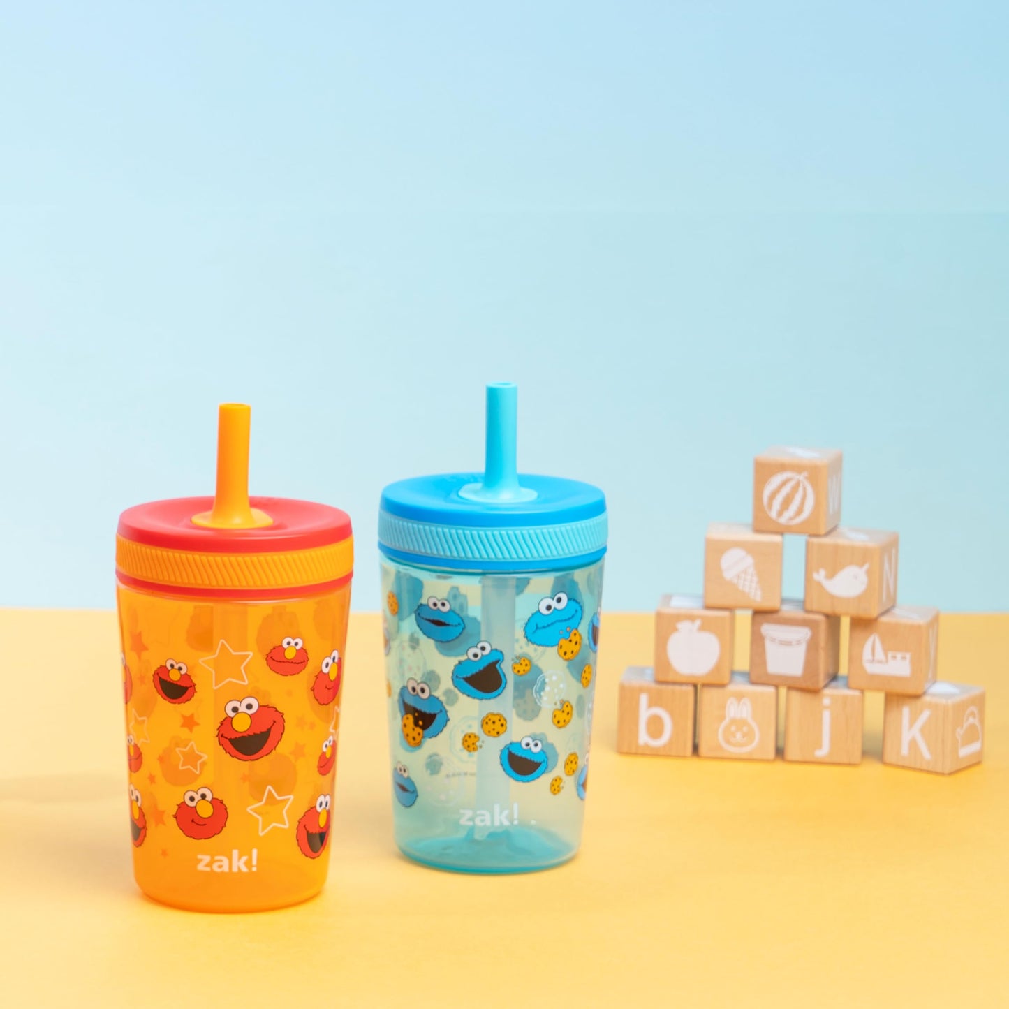 Zak Designs Sesame Street Kelso 15oz Leak-Proof Toddler Straw Cups, 2-Pack ๐ All In One Marketplace Canada