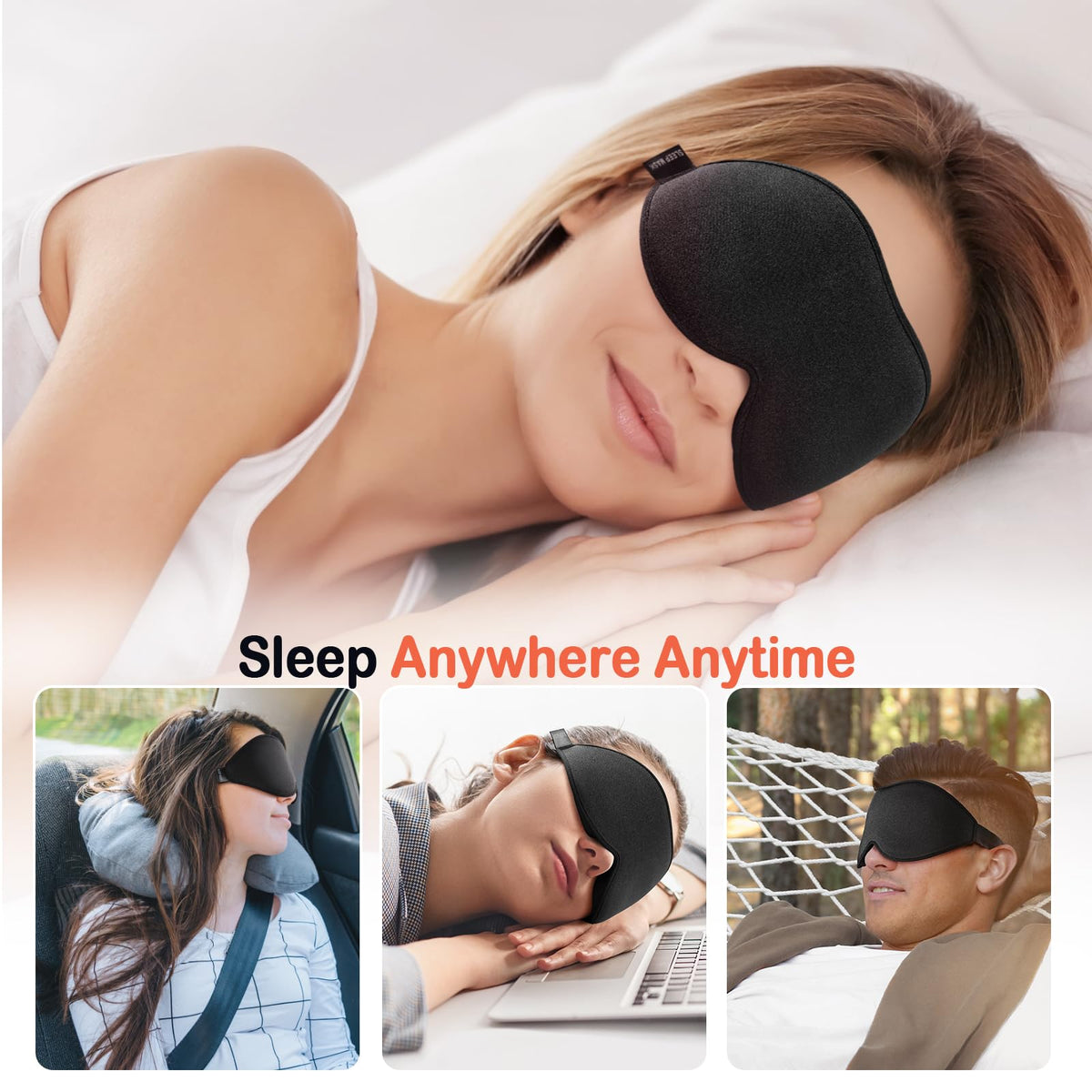 LitBear Sleep Mask for Side Sleeper Women Men, Eye Mask for Sleeping Light Blocking, 3D Contoured Cup Sleeping Mask, Soft Breathable Sleep Eye Mask with Adjustable Elastic Strap for Flight Nap ๐ All In One Marketplace Canada