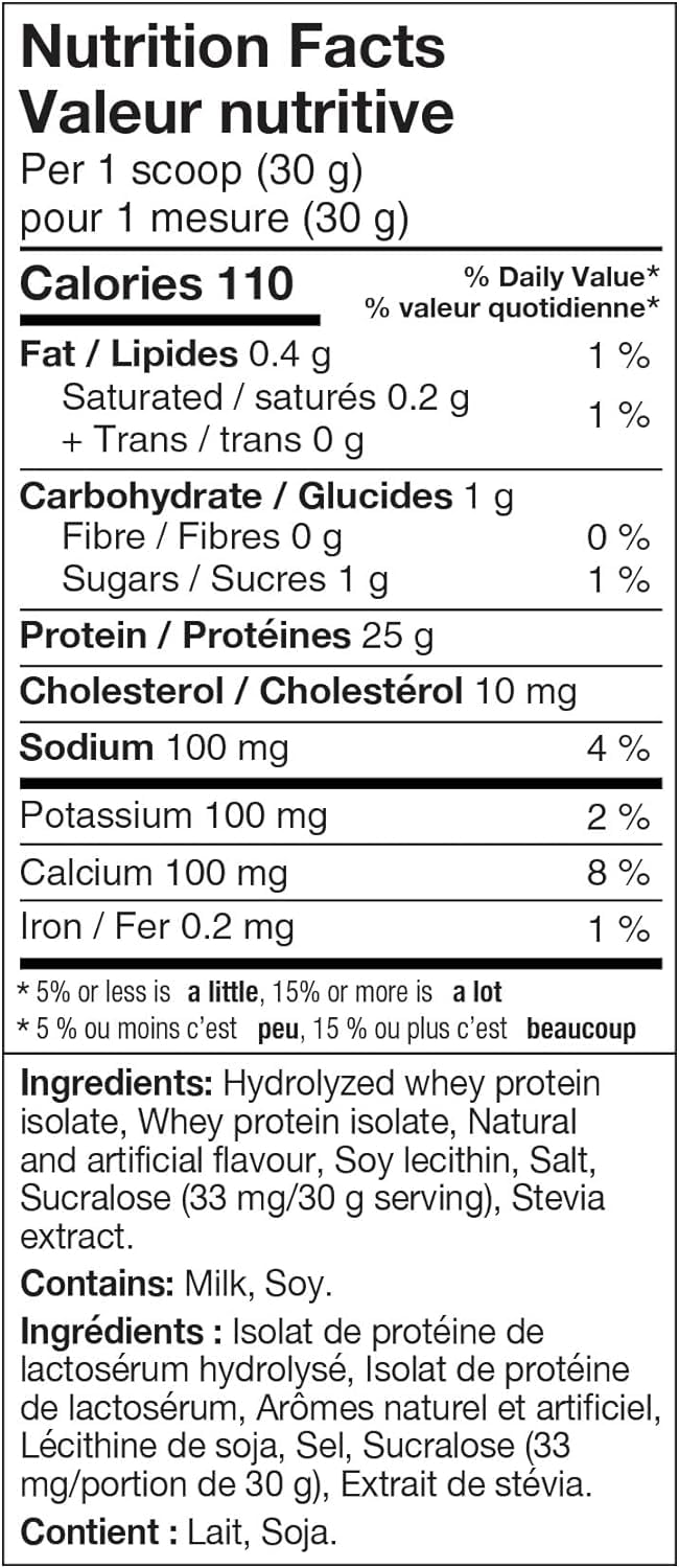 ISO100 Hydrolyzed Protein Powder by Dymatize, Gourmet Vanilla, 100% Whey Isolate Powder, 25g of Protein, Gluten Free, 20 Servings, 610g ๐ All In One Marketplace Canada