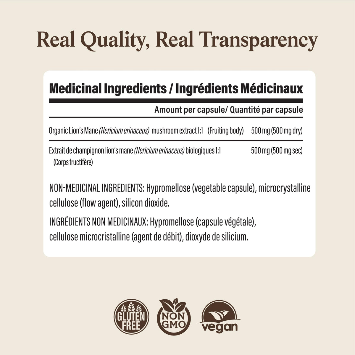 Real Mushrooms Lions Mane Capsules - Organic Mushroom Extract With Immunomodulating Properties Antioxidants Vegan Brain Supplement, 120 🍁 All In One Marketplace Canada