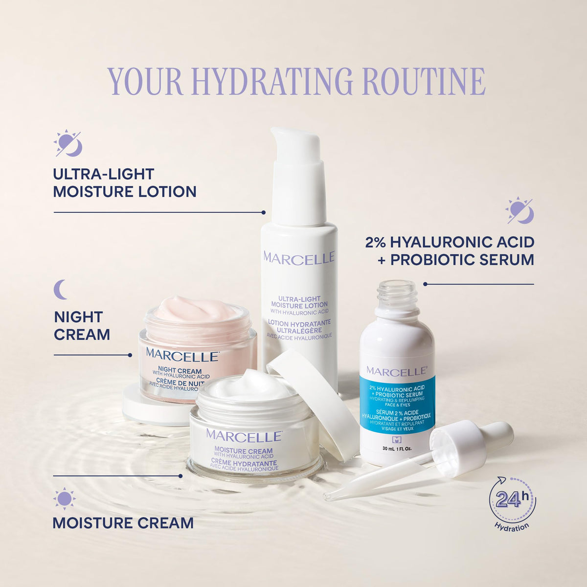 Marcelle Night Cream with Hyaluronic Acid, Vegan, Cruelty-Free, Clean Formula, Non-Comedogenic, Fragrance-Free, Paraben-Free, Mineral Oil-Free, Hypoallergenic, 50 mL ๐ All In One Marketplace Canada