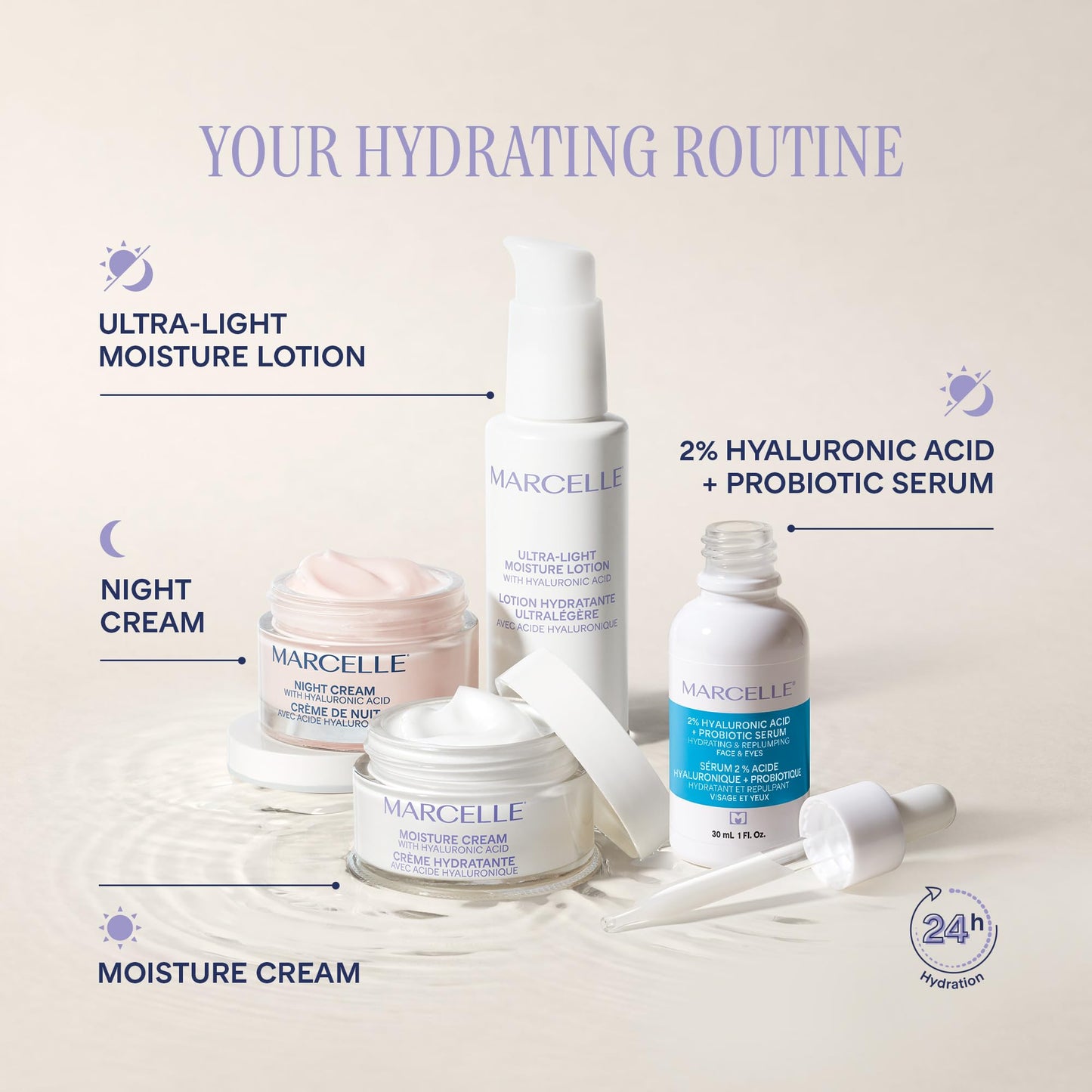 Marcelle Moisture Cream with Hyaluronic Acid, Vegan, Cruelty-Free, Clean Formula, Non-Comedogenic, Fragrance-Free, Paraben-Free, Mineral Oil-Free, Hypoallergenic, 50 mL ๐ All In One Marketplace Canada