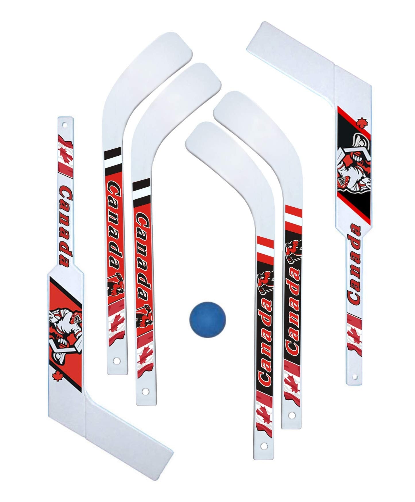7 Piece Mini-Hockey Set (6 Mini-sticks with 1 Mini-ball) ๐ All In One Marketplace Canada