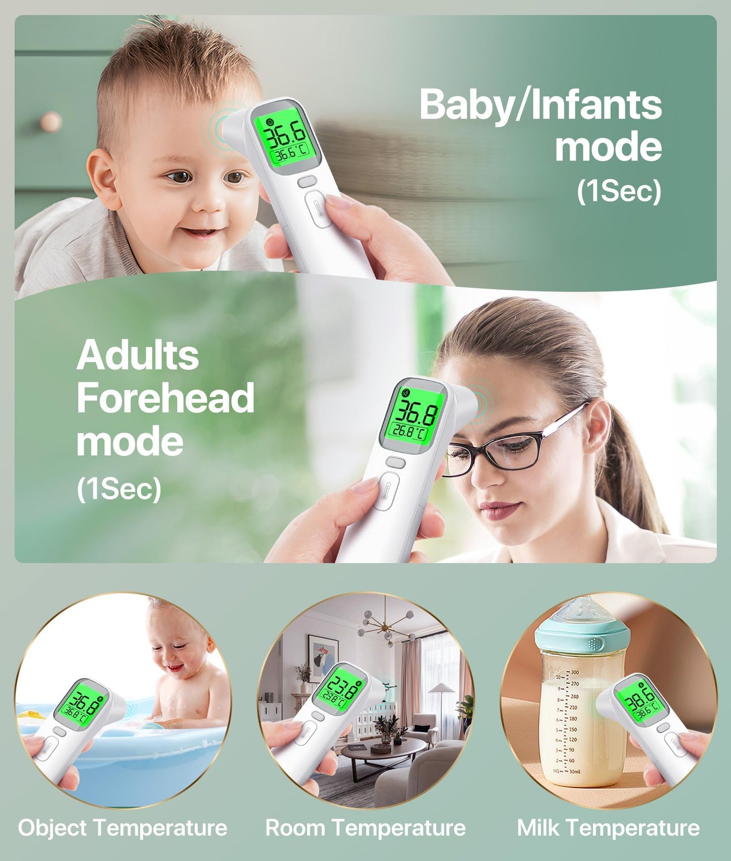 Forehead and Ear Thermometer, Digital Infrared Thermometer for Adults and Kids with Fever Alarm, Memory Function, Large LED Digits, High Accuracy, Instant Accurate Reading Baby Thermometer ๐ All In One Marketplace Canada