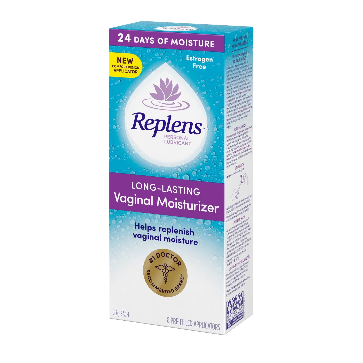 Replens Long-Lasting Vaginal Moisturizer and Lubricant, Replenish internal vaginal moisture, Immediate relief, Paraben free, Estrogen Free, Fragrance Free, 8 Applications, 53.6 g ๐ All In One Marketplace Canada