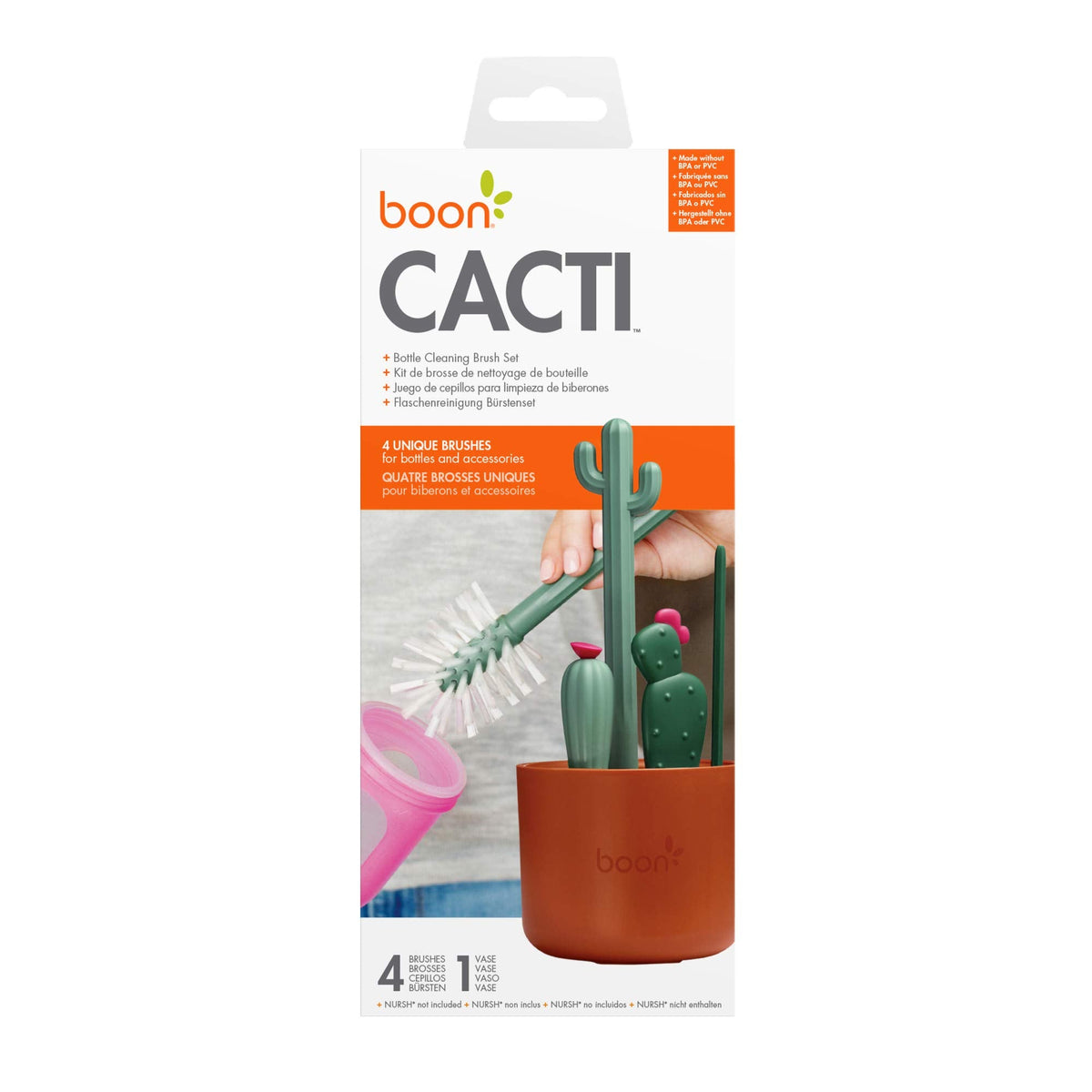 Boon Cacti Bottle Cleaning Brush Set, Terracotta , 4 Piece Set ๐ All In One Marketplace Canada