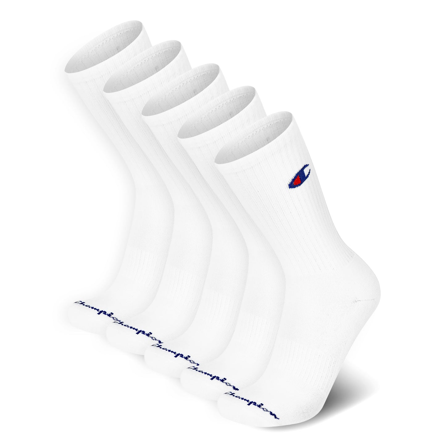 Champion Mens Men’s Crew Socks – 5 Pack Cushioned Crew Socks Moisture-wicking Breathable Reinforced Heel & Toe (Size: 6-12.5), White, 6-12 🍁 All In One Marketplace Canada