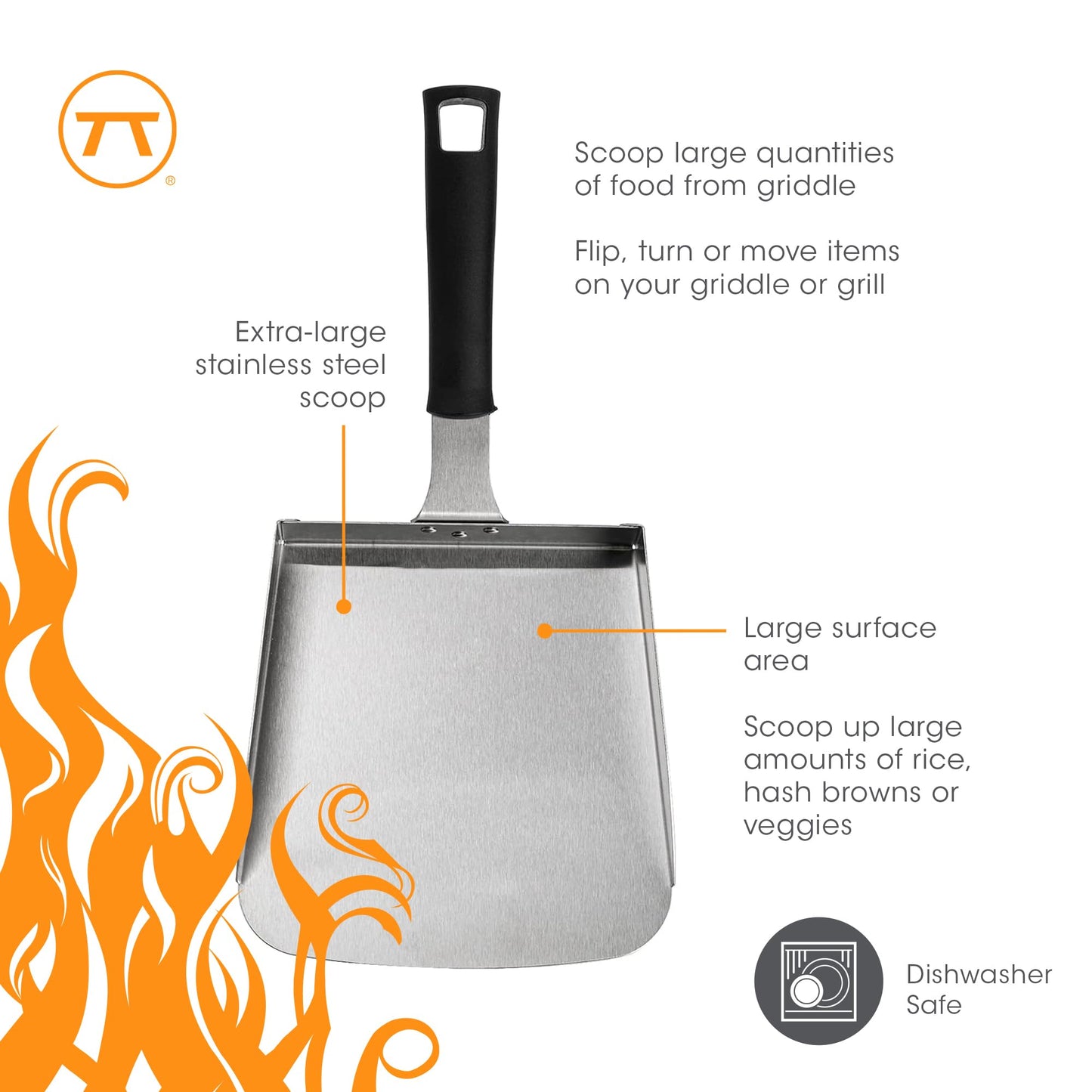 Outset Griddle Scoop Stainless Steel, XL 5 Cup Food Shovel with Handle ๐ All In One Marketplace Canada