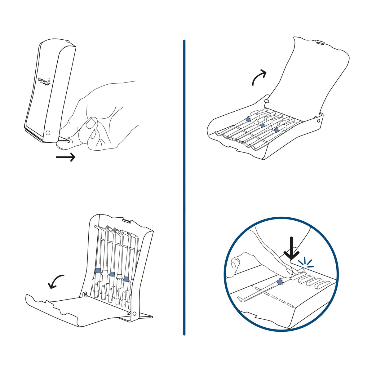 Waterpik Water Flosser Tips with Storage Case 6 Authentic Replacement Tips Sturdy Storage Case 1 Count ๐ All In One Marketplace Canada