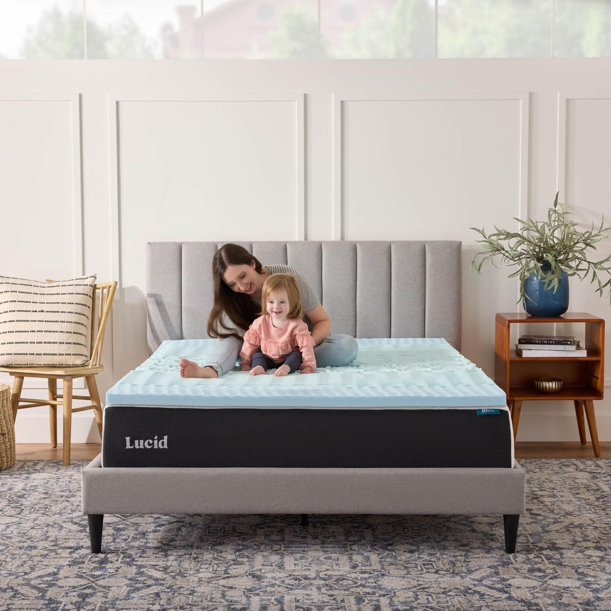 LUCID 2 Inch Gel Memory Foam Plush - Cooling Targeted Convoluted Comfort Zones Mattress Topper - Queen ๐ All In One Marketplace Canada