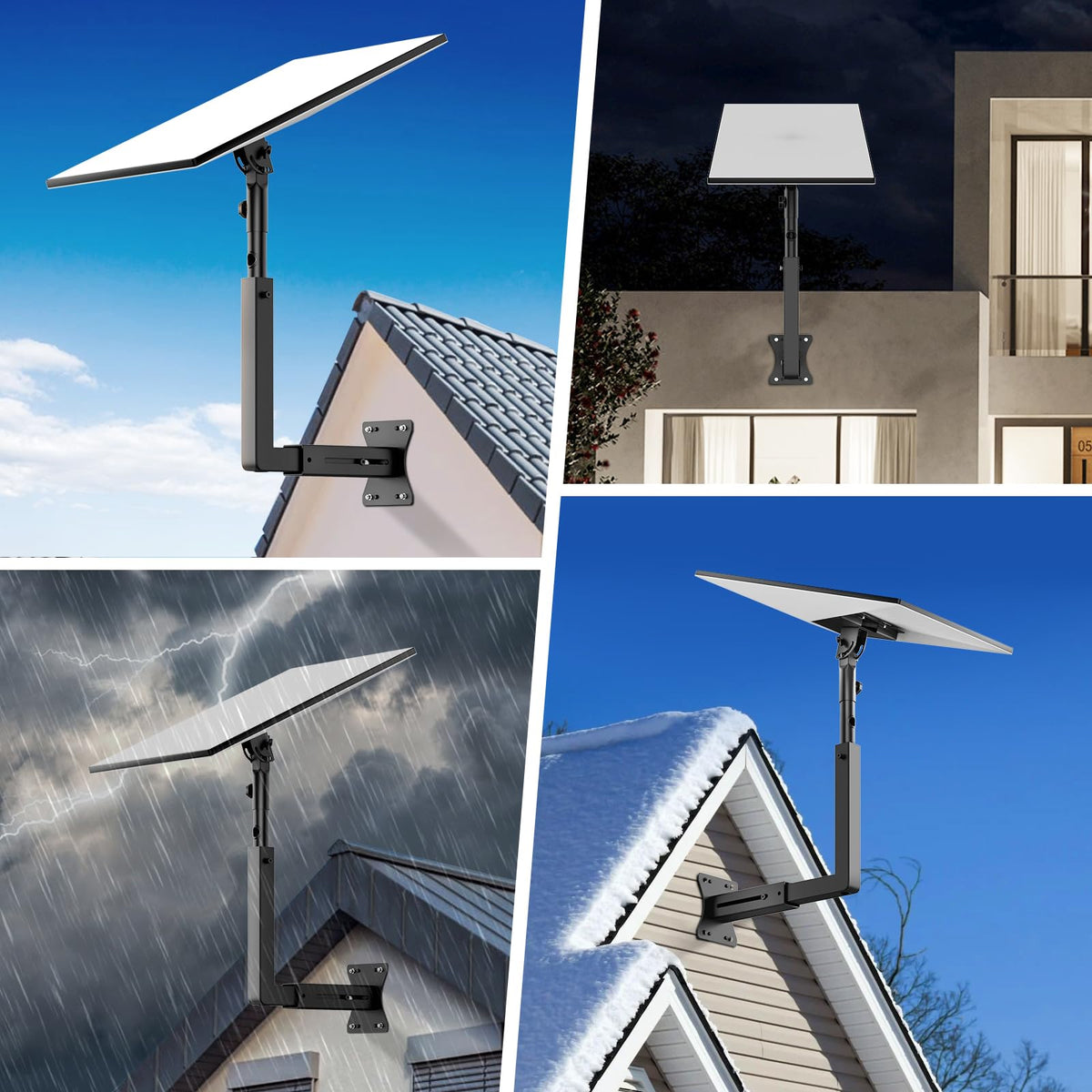 Bloazzup Starlink Mount for Standard 4/4X/Gen 3, Adjustable Starlink Wall Mount Gen 3/V3 with Telescoping Arm, Rustproof, Weatherproof for Concrete/Wood Walls, Starlink Wall Mounts for Dishes ๐ All In One Marketplace Canada