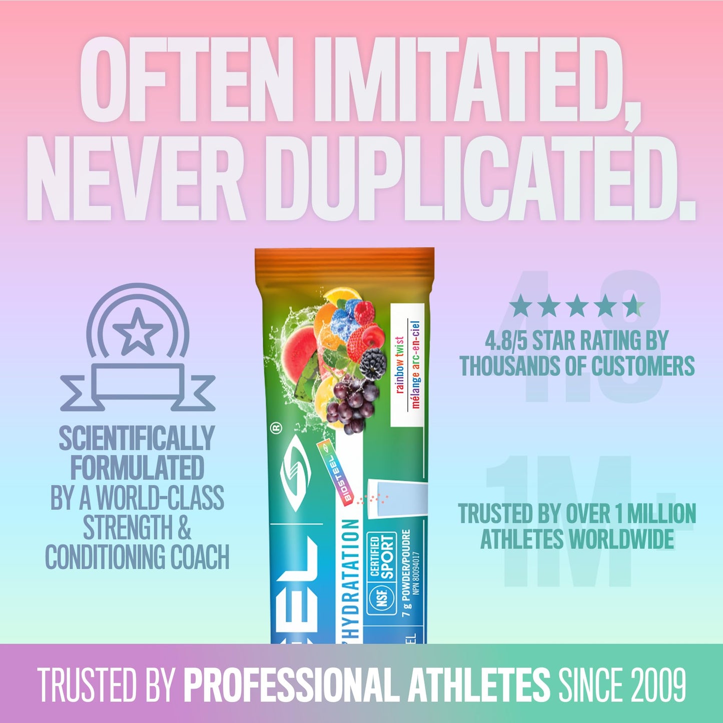 BioSteel Electrolyte Hydration Mix, Rainbow Twist, 12 Sticks, Zero Sugar đ All In One Marketplace Canada