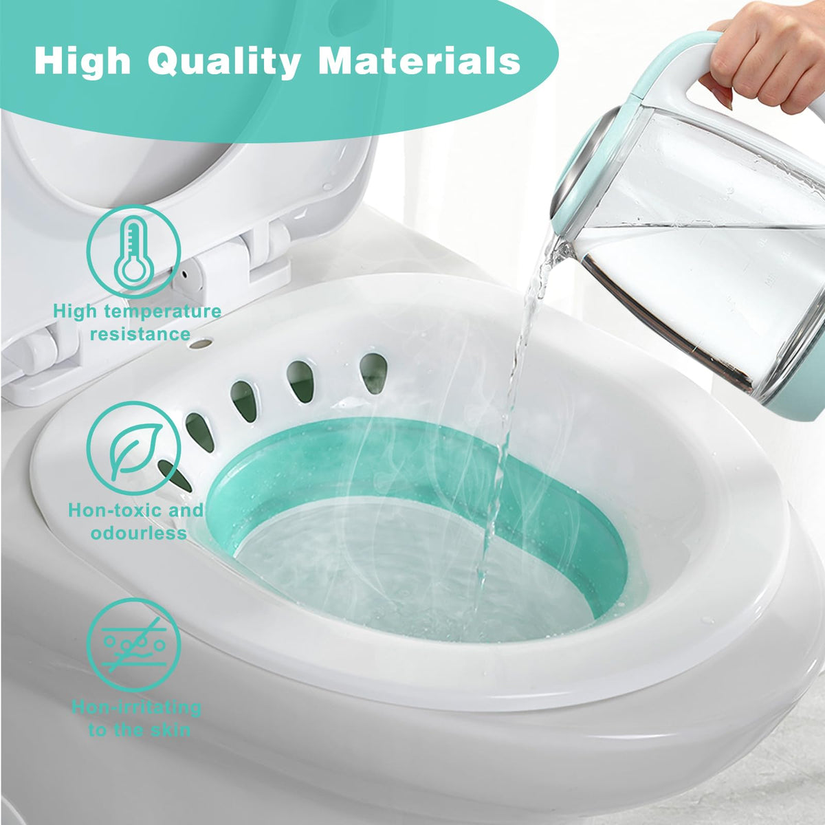 DEANIC Sitz Bath for Toilet Hemorrhoids, Postpartum Care, Collapsible Sitz Bath Tub for Hemorrhoids Treatment, Yoni Steam Seat Basin, Elderly Sit Bath (Green) ๐ All In One Marketplace Canada