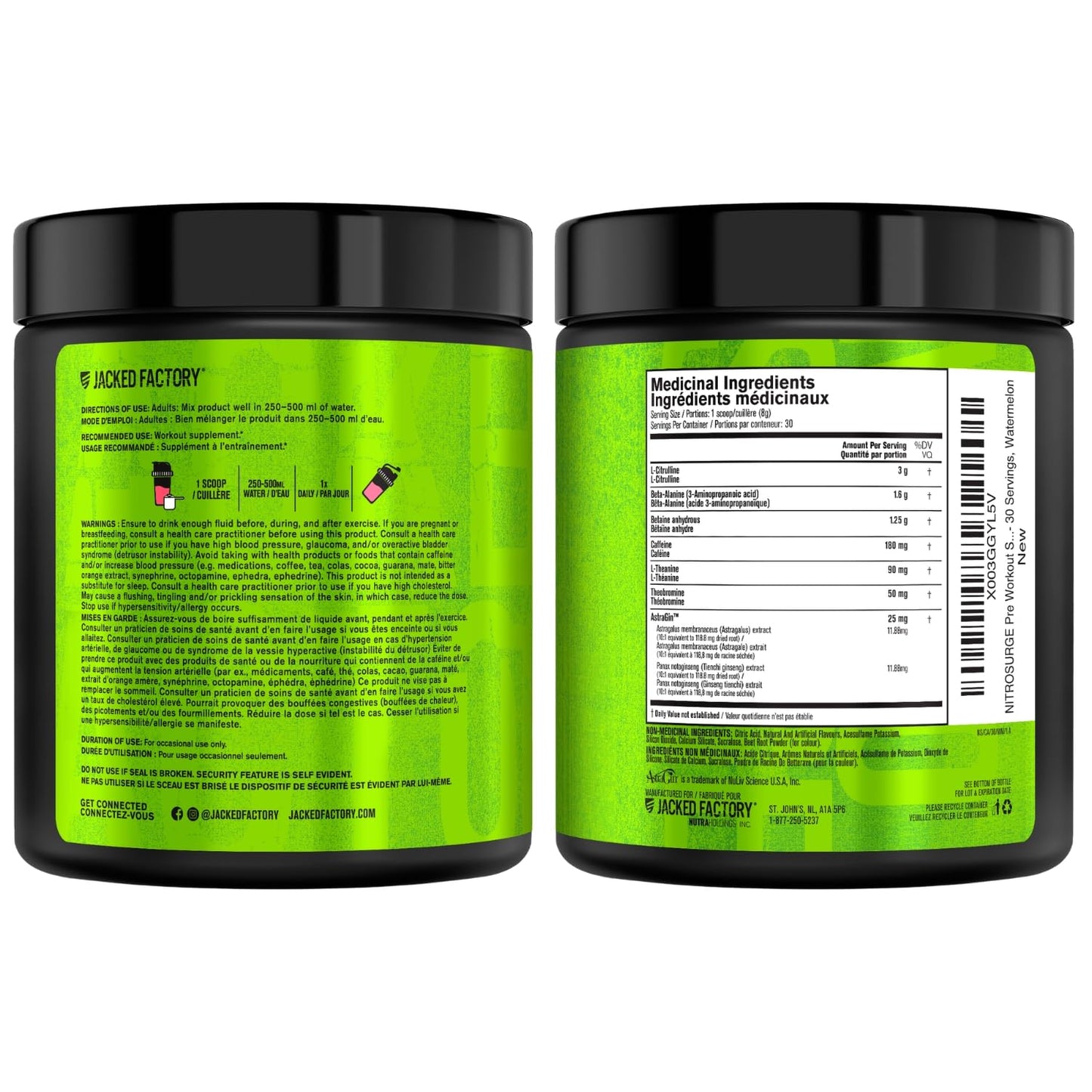 NITROSURGE Pre Workout Supplement - Endless Energy, Instant Strength Gains, Clear Focus, Intense Pumps - Nitric Oxide Booster & Preworkout Powder with Beta Alanine - 30 Servings, Watermelon ๐ All In One Marketplace Canada