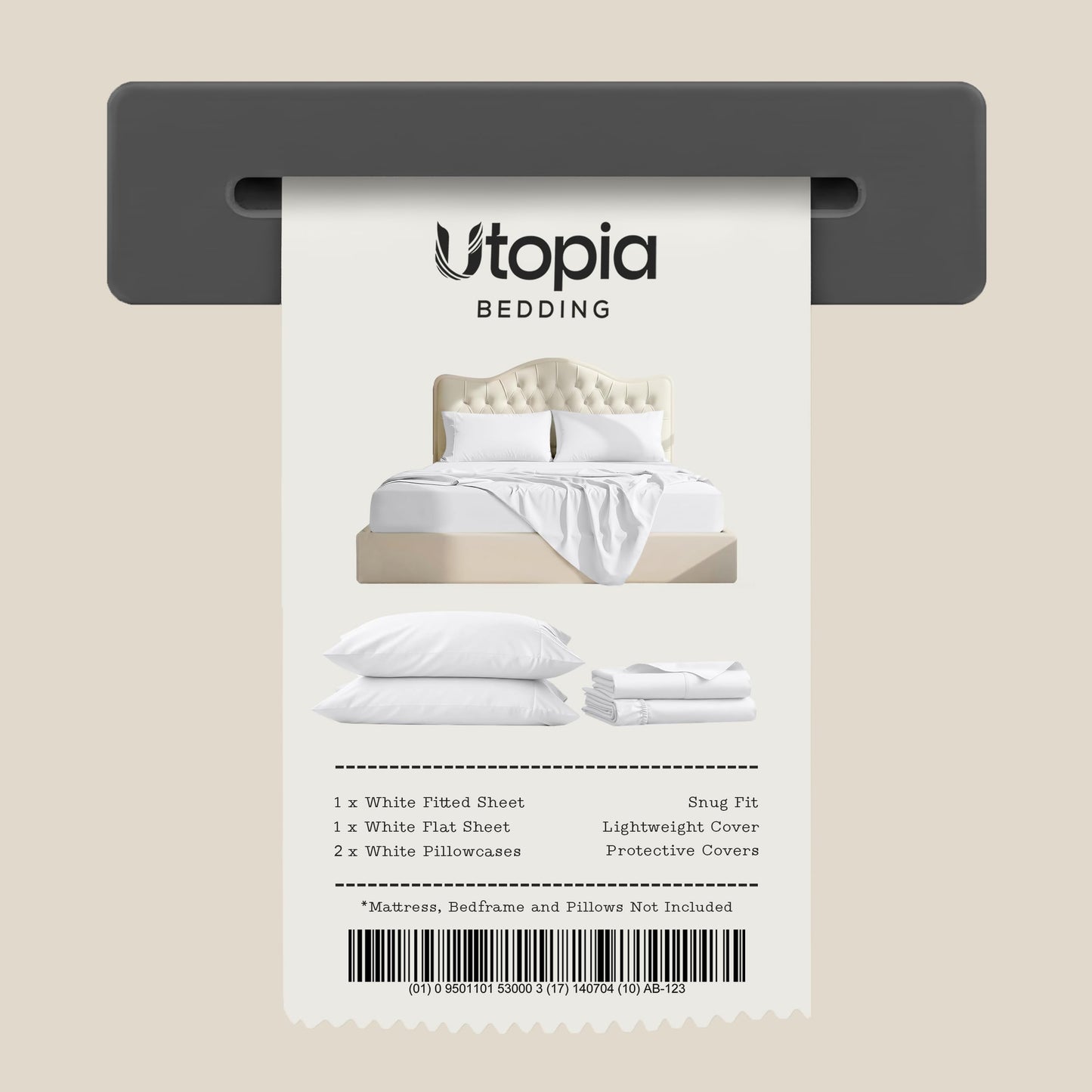 Utopia Bedding King Bed Sheets - 4 Piece King Size Cooling Sheet Set - Hotel Luxury Soft Breathable Microfiber, Oeko-TEX, Deep Pocket Easy Fit & Care, Fade & Wrinkle Resistant, White ๐ All In One Marketplace Canada