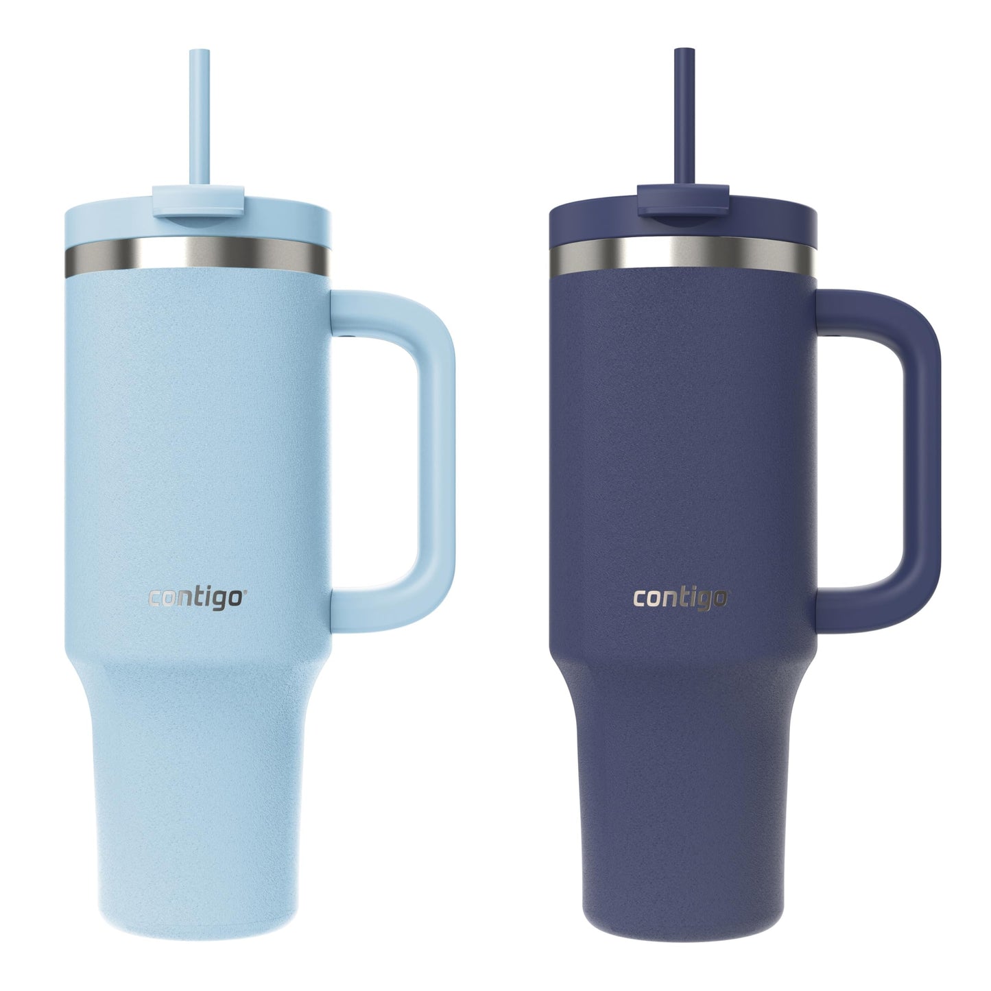 Contigo Streeterville Tumbler Giftset, 40 oz (1.18 L), Insulated Stainless Steel Water Bottle with Straw, Lid and Handle, Glacier & Indigo, 2 Pack ๐ All In One Marketplace Canada
