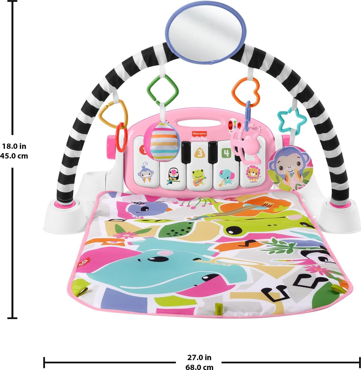 Fisher-Price Glow and Grow Kick & Play Piano Gym, Pink ๐ All In One Marketplace Canada