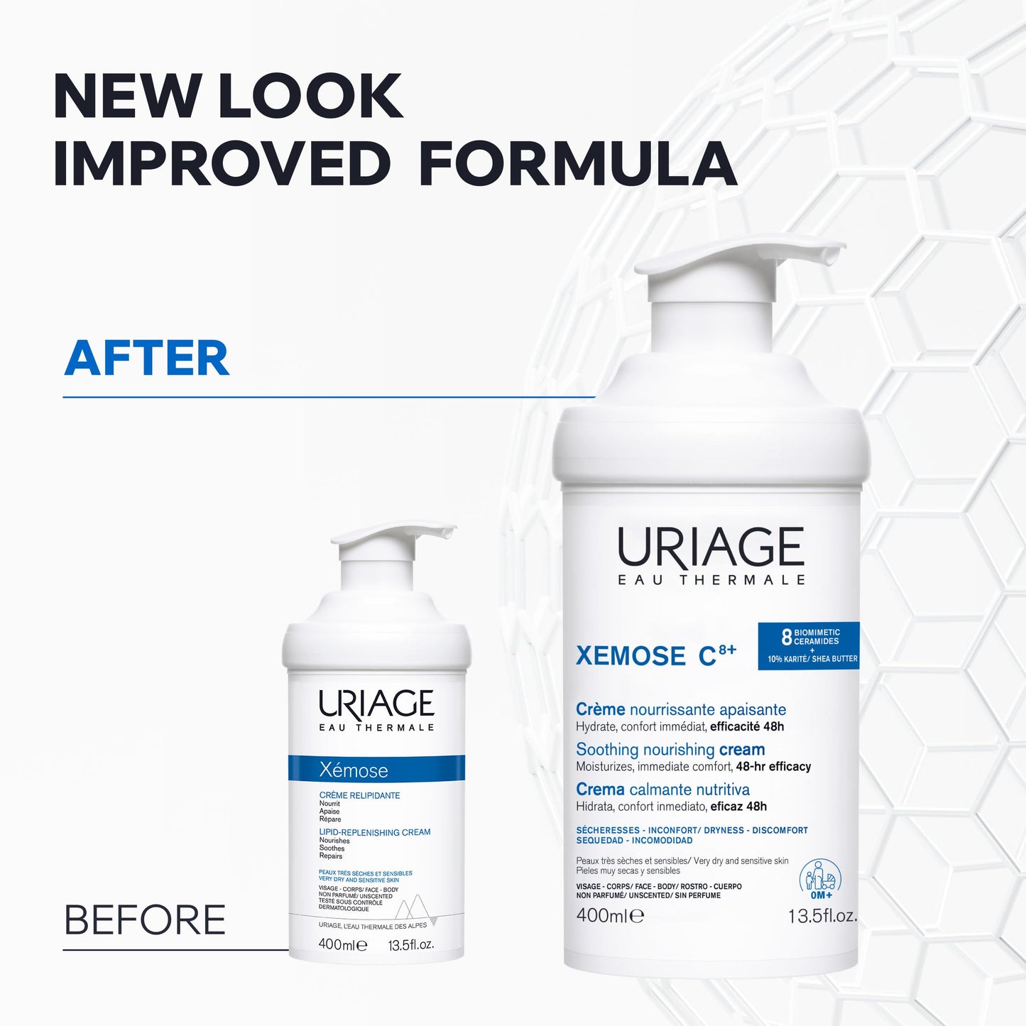 Uriage Xémose Lipid-Replenishing Cream - Face & Body Moisturizer Against Itching With Shea Butter - Very Dry, Sensitive Skin Prone to Atopic Eczema - Non-Greasy & Non-Sticky - Unscented - 400ml 🍁 All In One Marketplace Canada