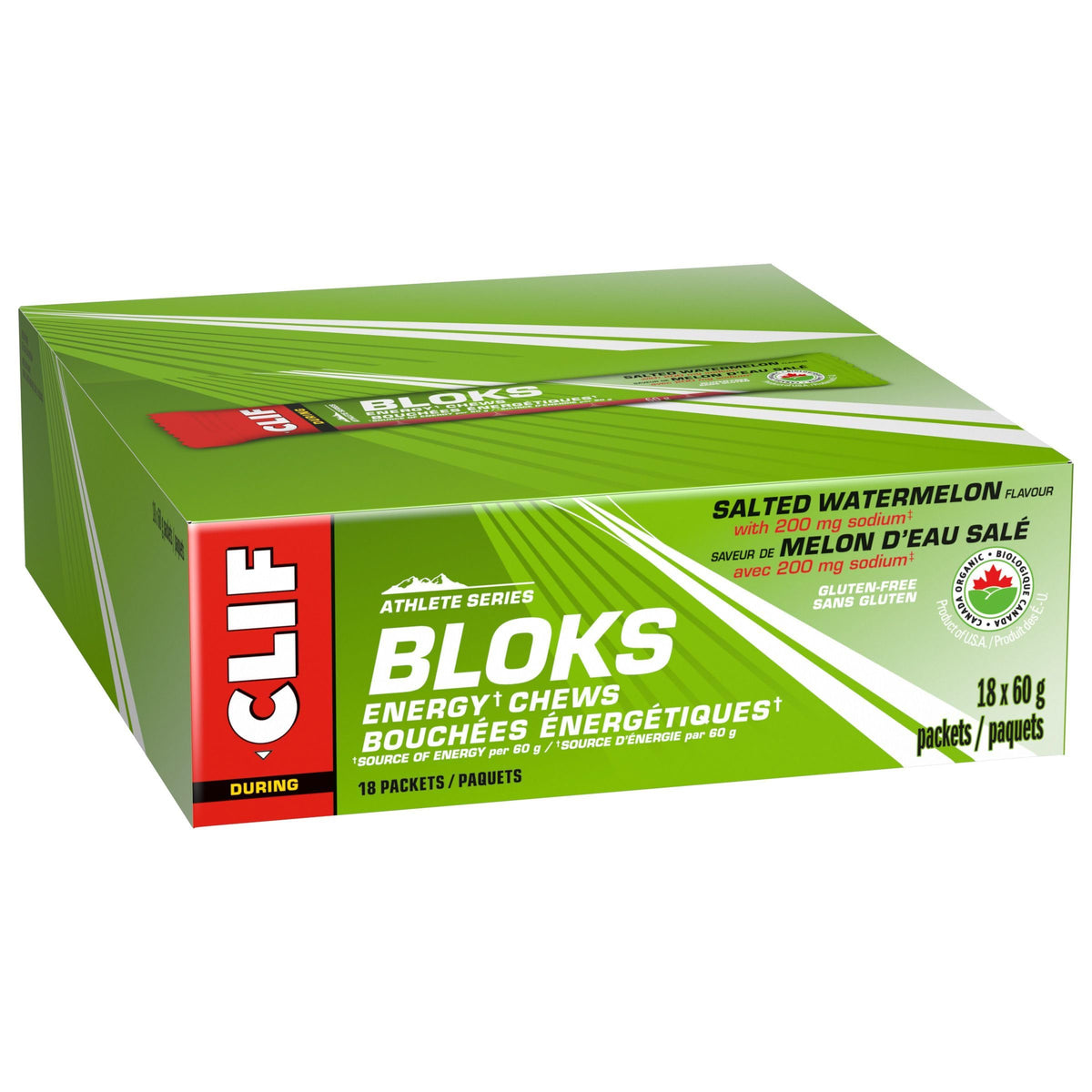 CLIF BLOKS Energy Chews, Salted Watermelon flavour, Gluten Free, Organic, No Artificial Flavours, 60 g (Pack of 18) ๐ All In One Marketplace Canada