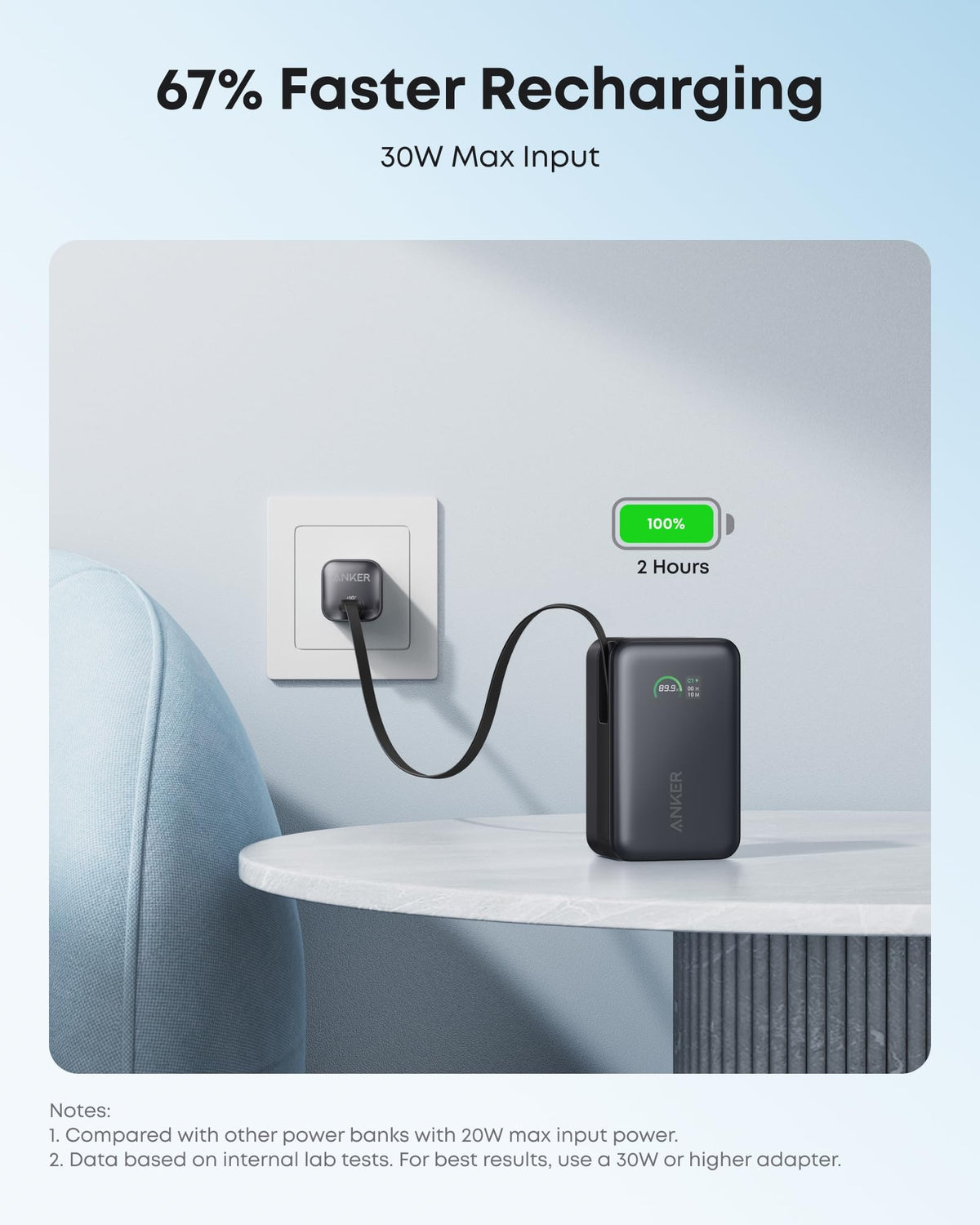 Anker Nano Power Bank, 10,000mAh Portable Charger with 2.3 ft Anker InstaCord Retractable Cable, 45W Max Compact Battery Pack, Smart Display, for iPhone 17/16 Series,iPad,Galaxy,Pixel and More (Black) ๐ All In One Marketplace Canada