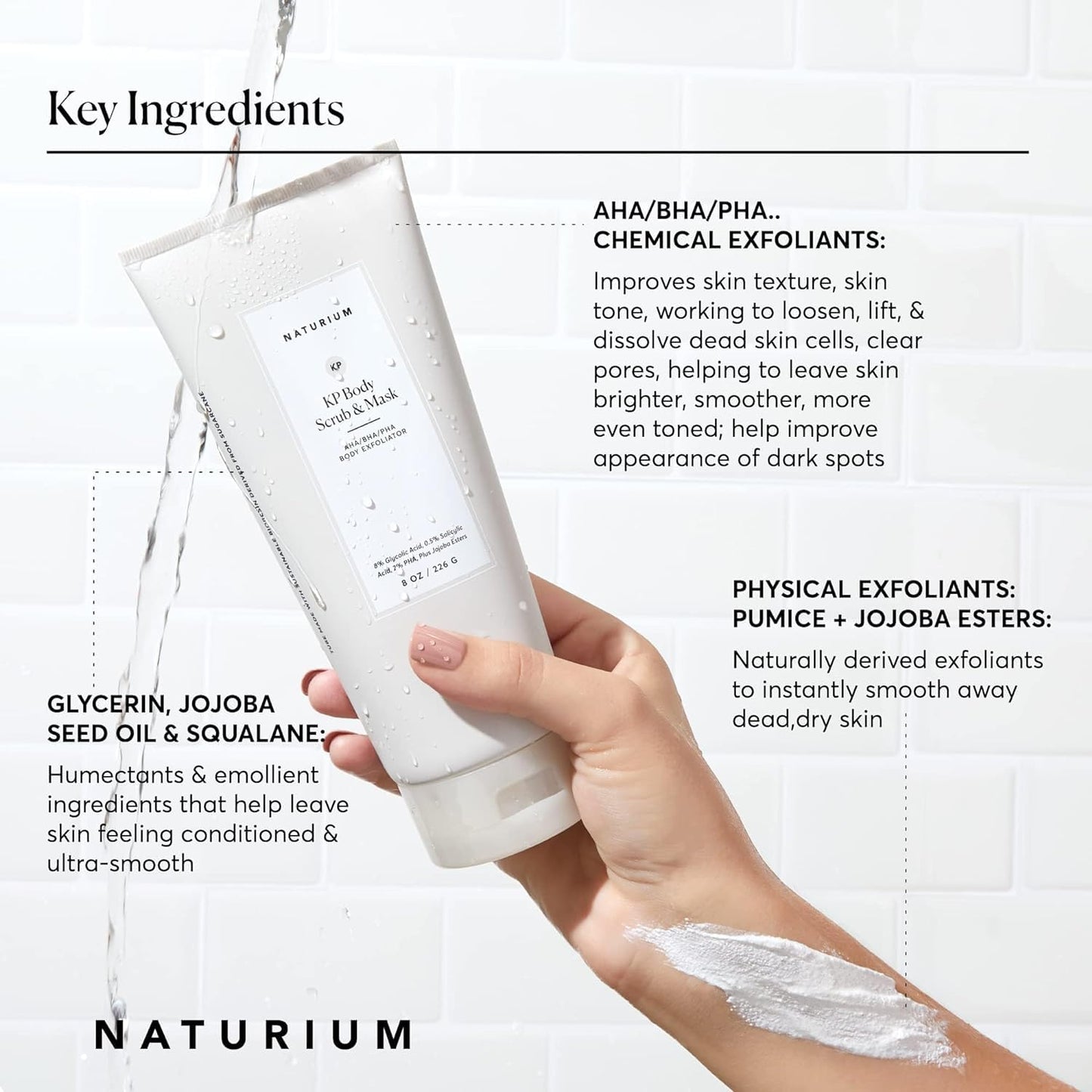 Naturium KP Body Scrub & Mask | Exfoliant for Rough and Bumpy Skin, With AHA, BHA & PHA | 8 OZ / 226 g π All In One Marketplace Canada