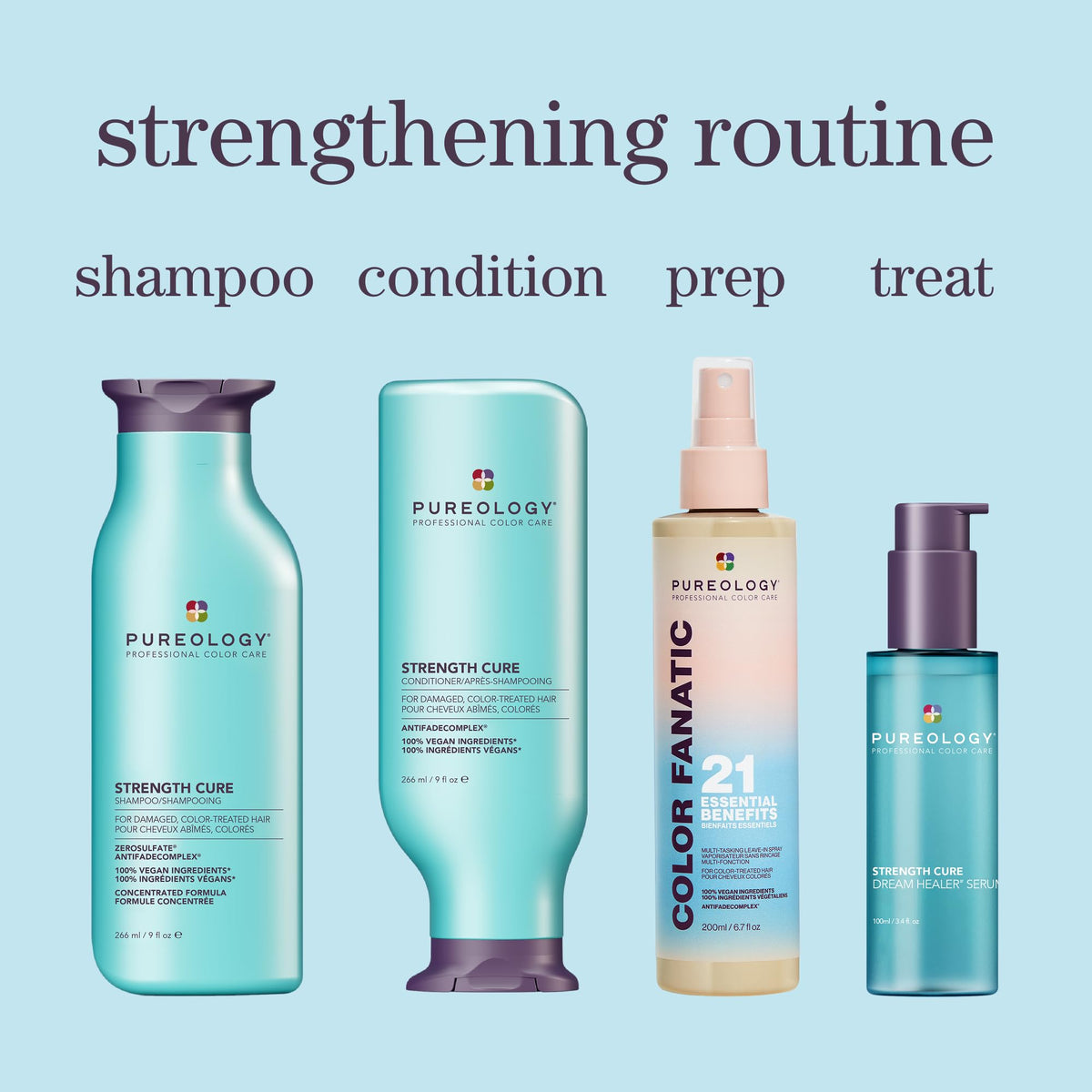 Pureology Strength Cure Shampoo, Strengthening & Repair for Damaged Color-Treated Hair, Plant-Based Protein, Vegan, Sulfate-Free 🍁 All In One Marketplace Canada