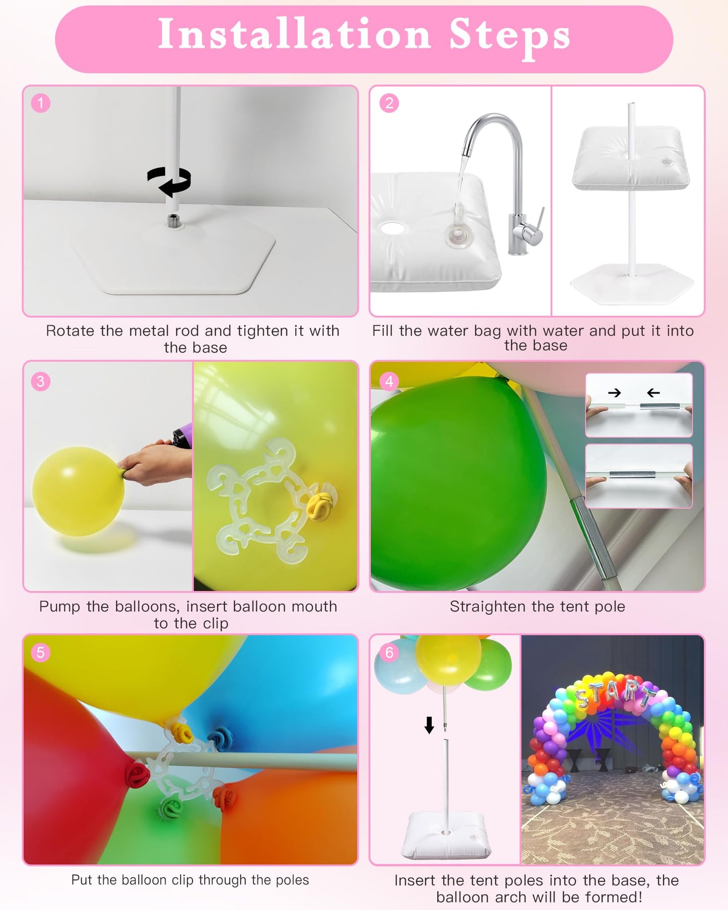 YALLOVE 21ft Balloon Arch Stand Kit, Free Combination in Width and Height (e.g. 10ft x 7.5ft), Convenient to Assemble and Disassemble ๐ All In One Marketplace Canada