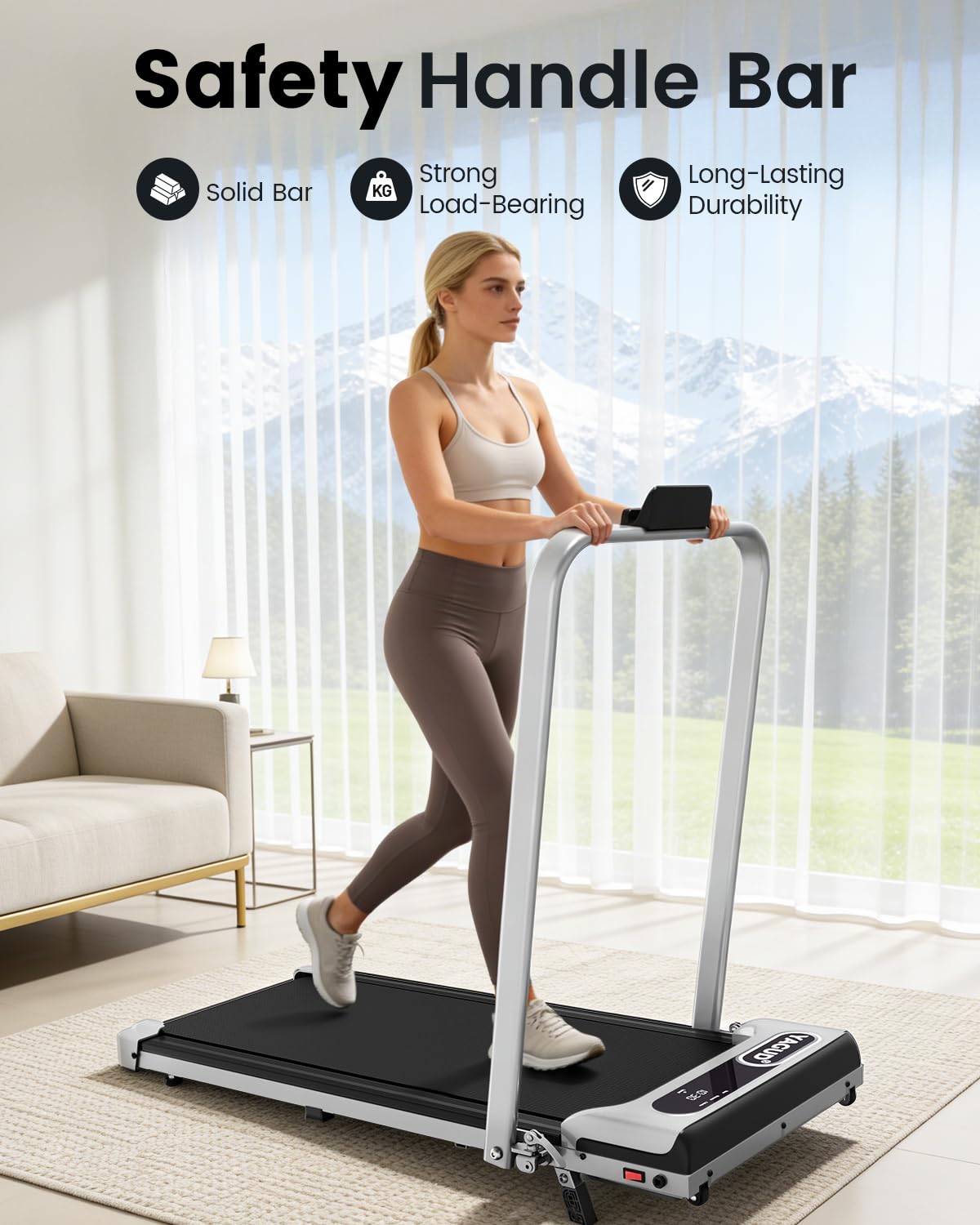 Yagud Walking Pad with 8% Incline, 3 in 1 Treadmill for Home & Office, 2.5HP Under Desk Treadmill with Handle, Portable Treadmill with Remote Control & Led Display, No Installation ๐ All In One Marketplace Canada